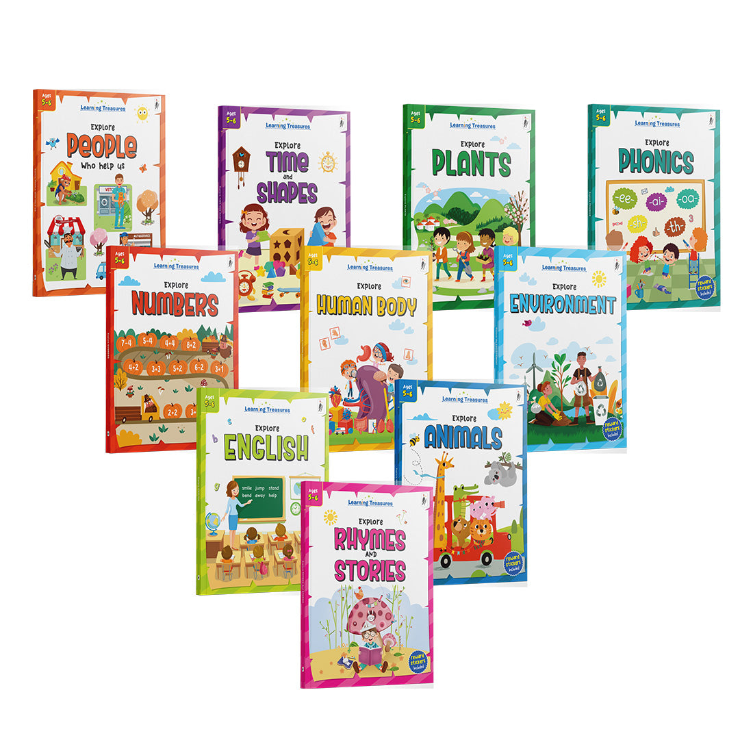 Woodpecker Books: Learning Treasure - Explore-N-Learn (Set Of 10 Books)