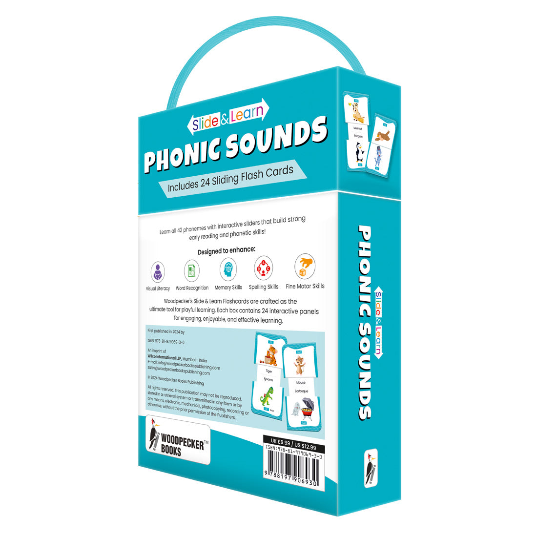 Woodpecker Books: Slide & Learn Flash cards - Phonic Sounds