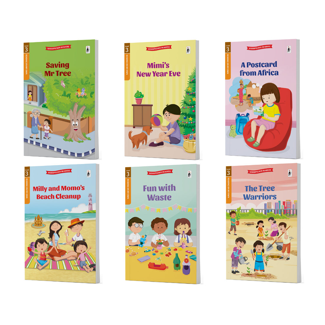 Woodpecker Books Level 3: Confident Reader Set Of Green World Stories (6 Vol. Set)