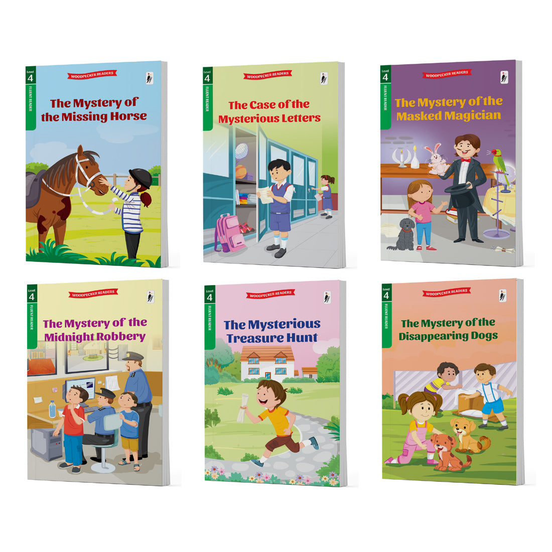 Woodpecker Books Level 4: Fluent Reader Set Of Mystery Stories (6 Vol Set)