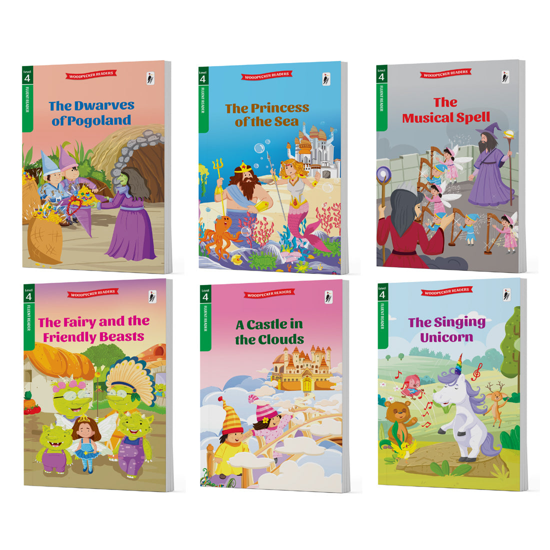 Woodpecker Books Level 4: Fluent Reader Set Of Fantasy Stories (6 Vol Set)