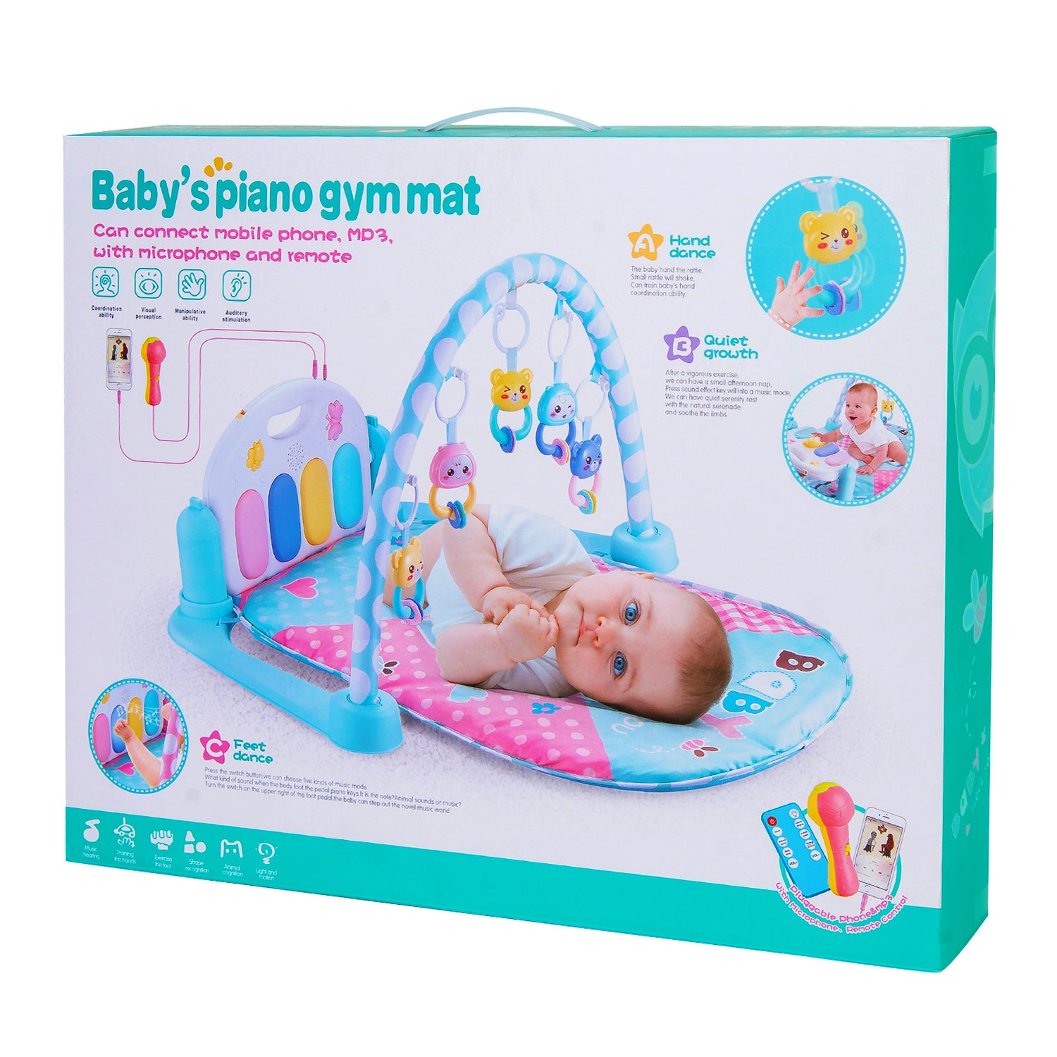 Baby Moo Premium Owl Blue Piano Activity Gym