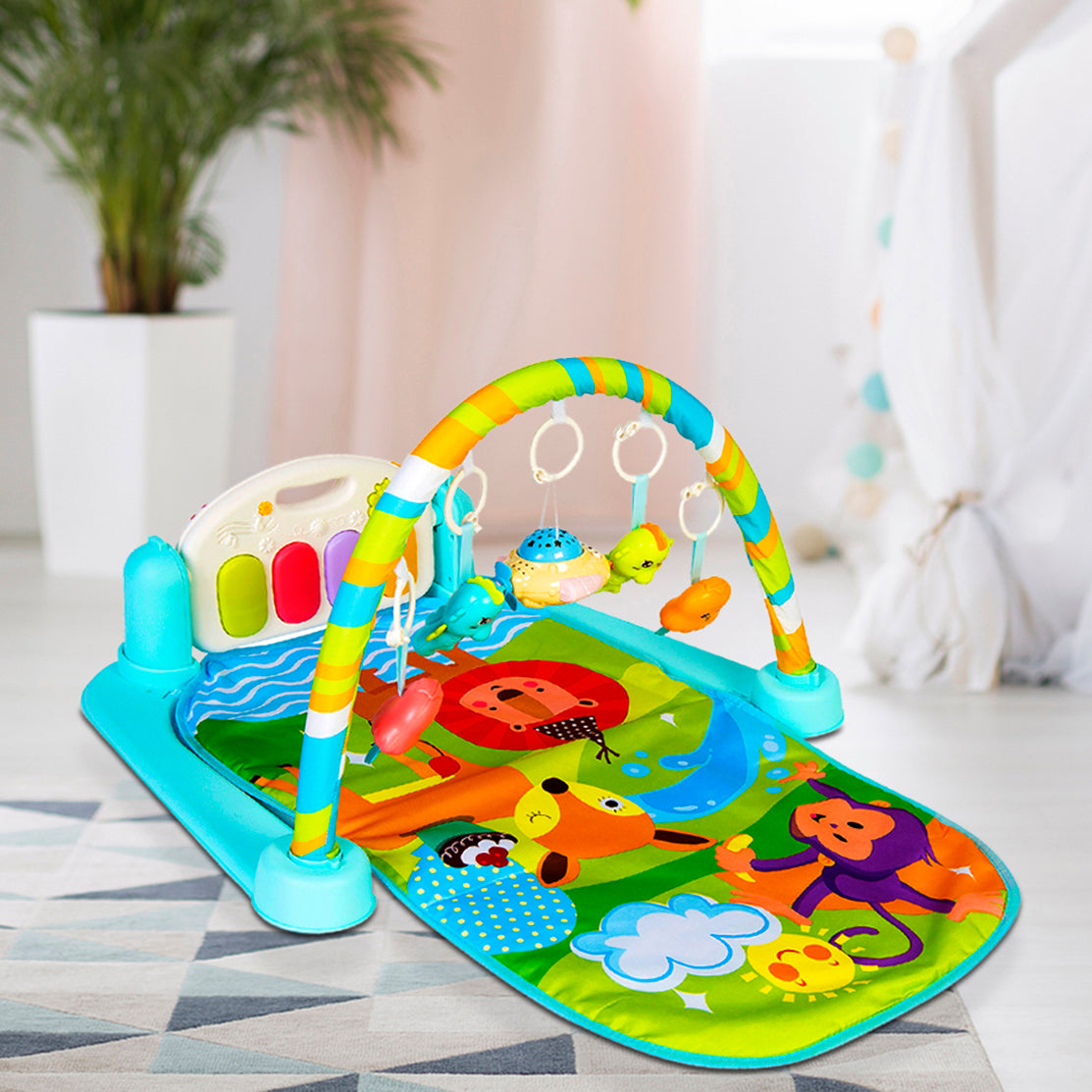 Baby Moo Sunny Zoo Day Multicolour Piano Activity Gym