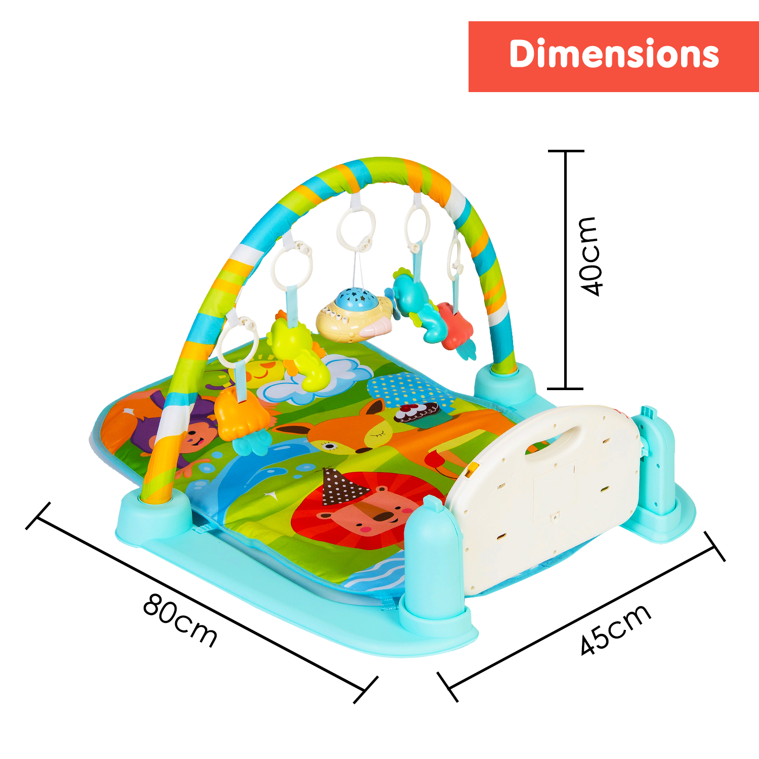 Baby Moo Sunny Zoo Day Multicolour Piano Activity Gym