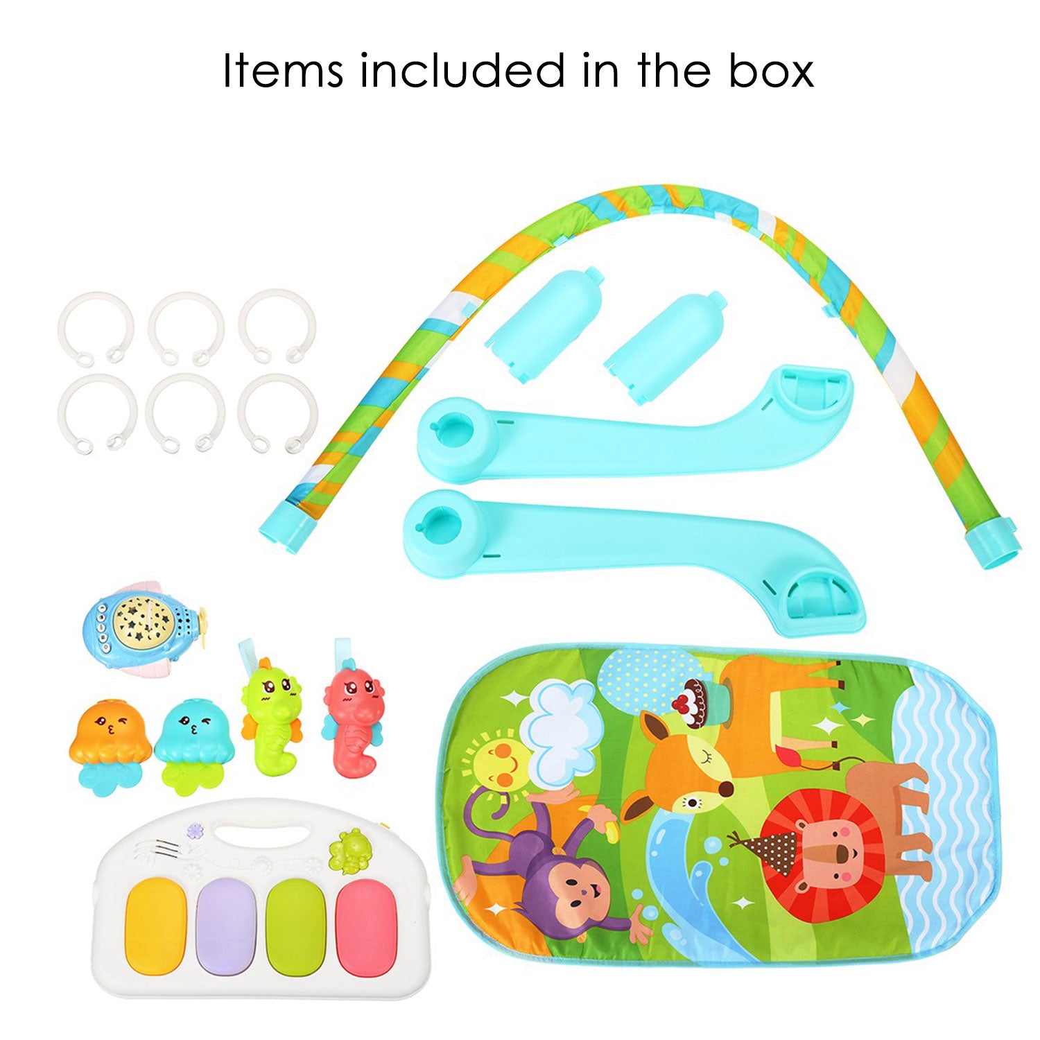 Baby Moo Sunny Zoo Day Multicolour Piano Activity Gym