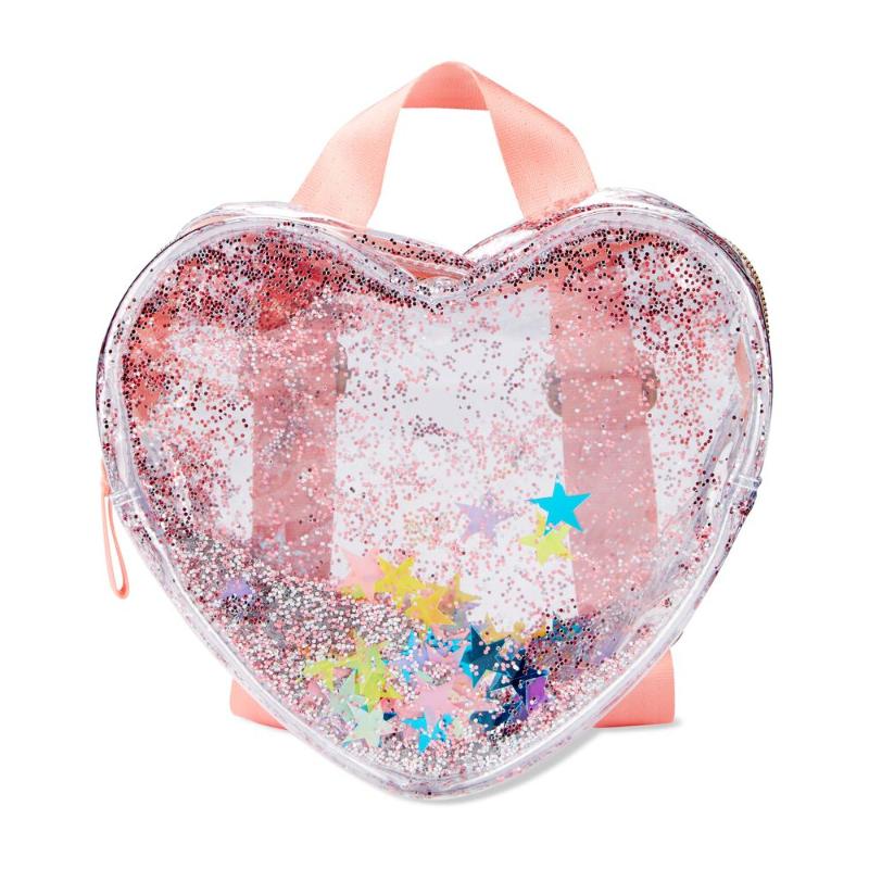 Skip Hop Clear Glitter Heart Backpack - Transparent