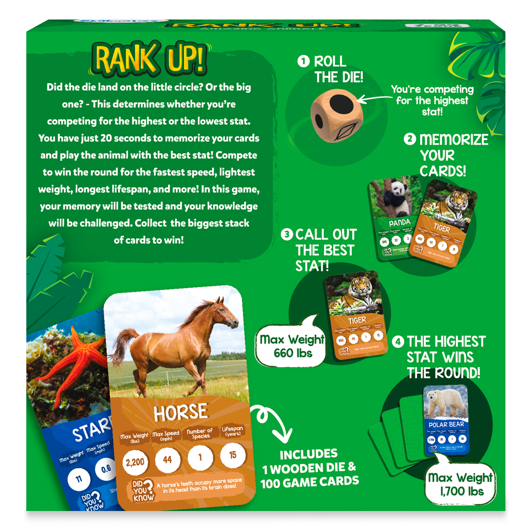 Skillmatics Trump Card Game - Rank Up Animals, Fun & Fast-Paced Game Of Memory, Perfect For Family Game Night, Gifts For Ages 7 And Up