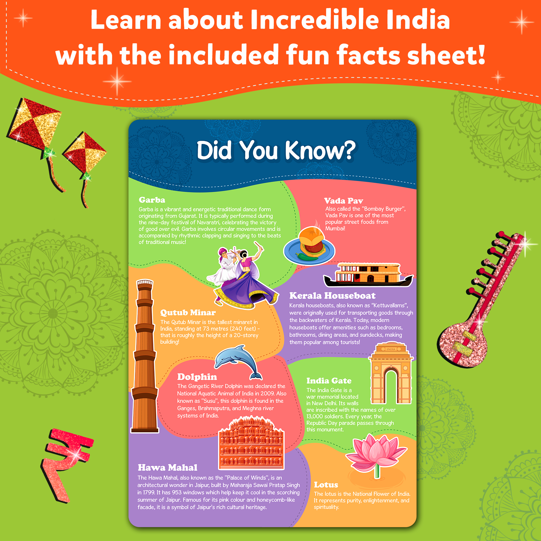 Skillmatics Art & Craft Activity - Foil Fun Incredible India, No Mess Art for Kids, DIY Creative & Educational Activity, Gifts for Ages 4, 5, 6, 7, 8, 9, 10, 11, 12