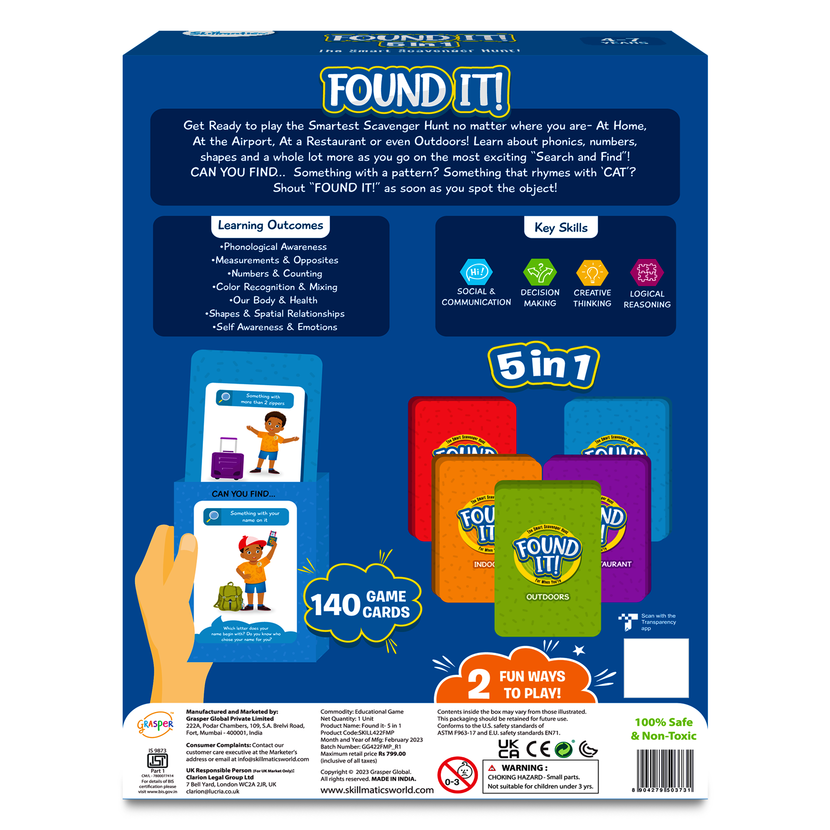 Skillmatics Card Game - Found It 5 in 1 Mega Pack, Scavenger Hunt For Kids, Fun Family Game, Gifts For Ages 4 to 7