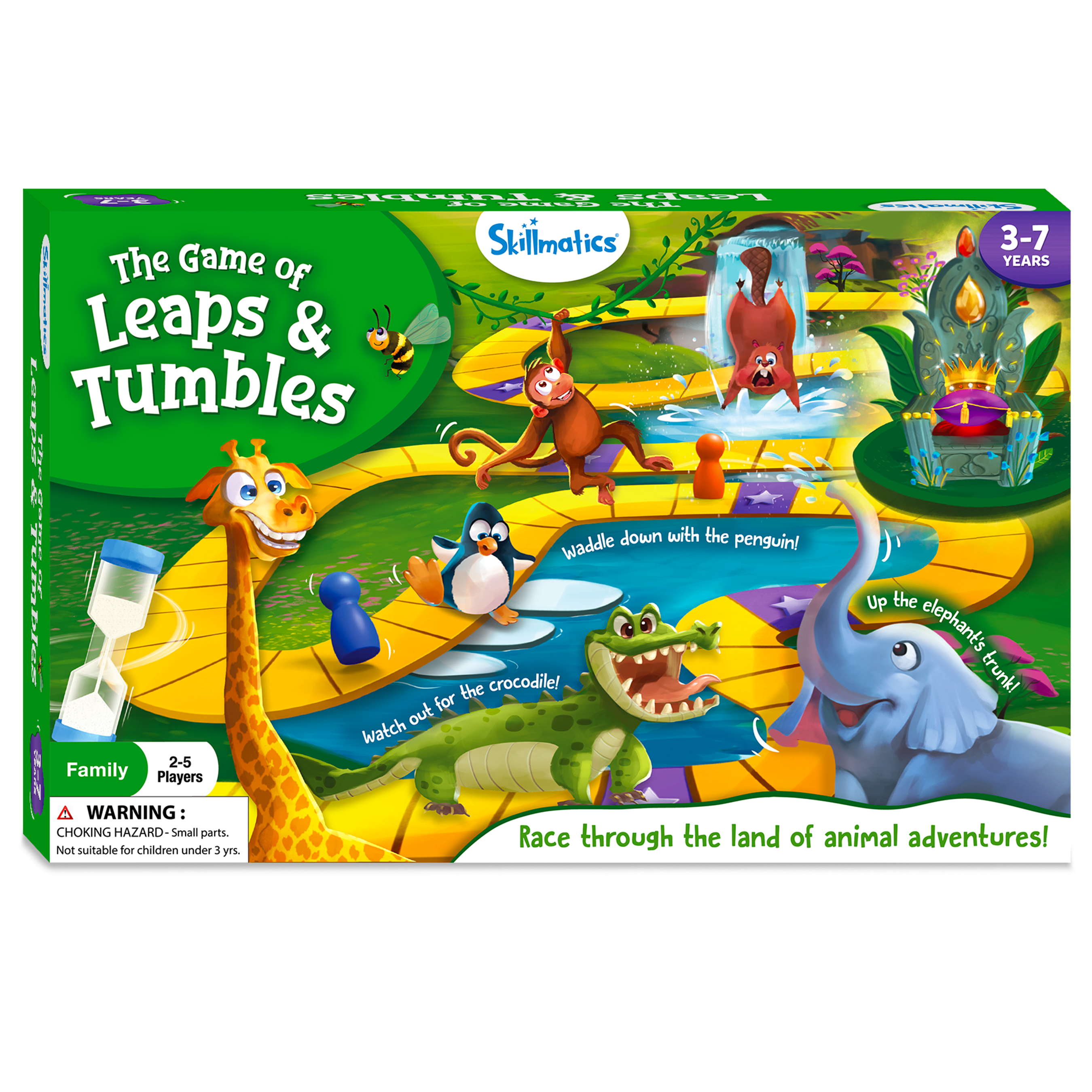 Skillmatics Board Game - Leaps & Tumbles, Race Through The Land of Animal Adventures, Classic Game with a Twist for Ages 3 to 7