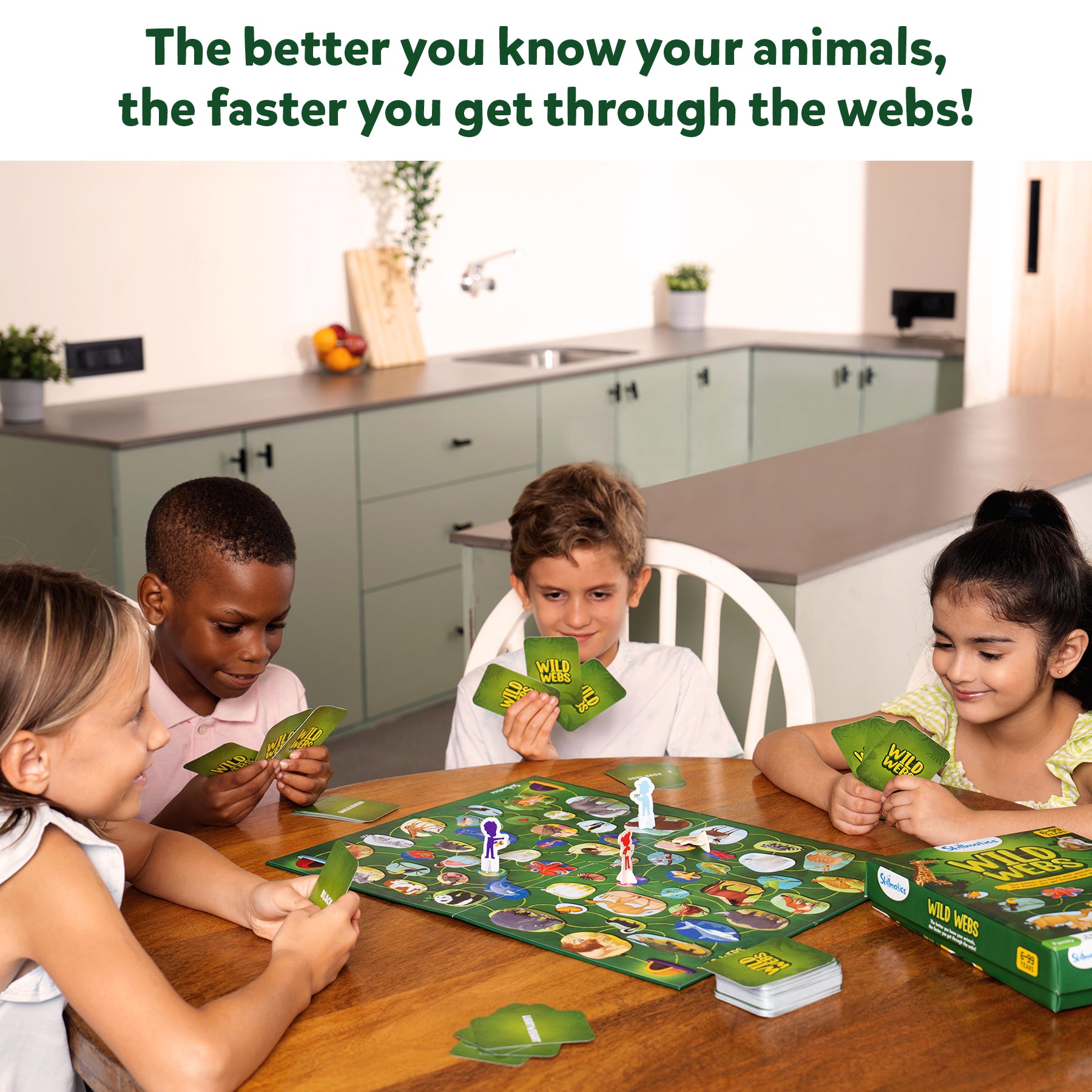 Skillmatics Board Game - Wild Webs, Animal Learning Game, Gifts, Family Friendly Games for Ages 6 and Up