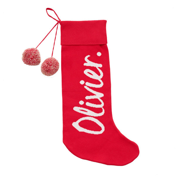 Classic Christmas Stocking - Base: Red; Letter: Ivory