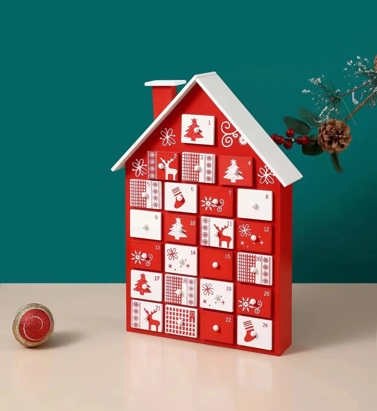 Wooden Advent Calender (Crimson Cottage)