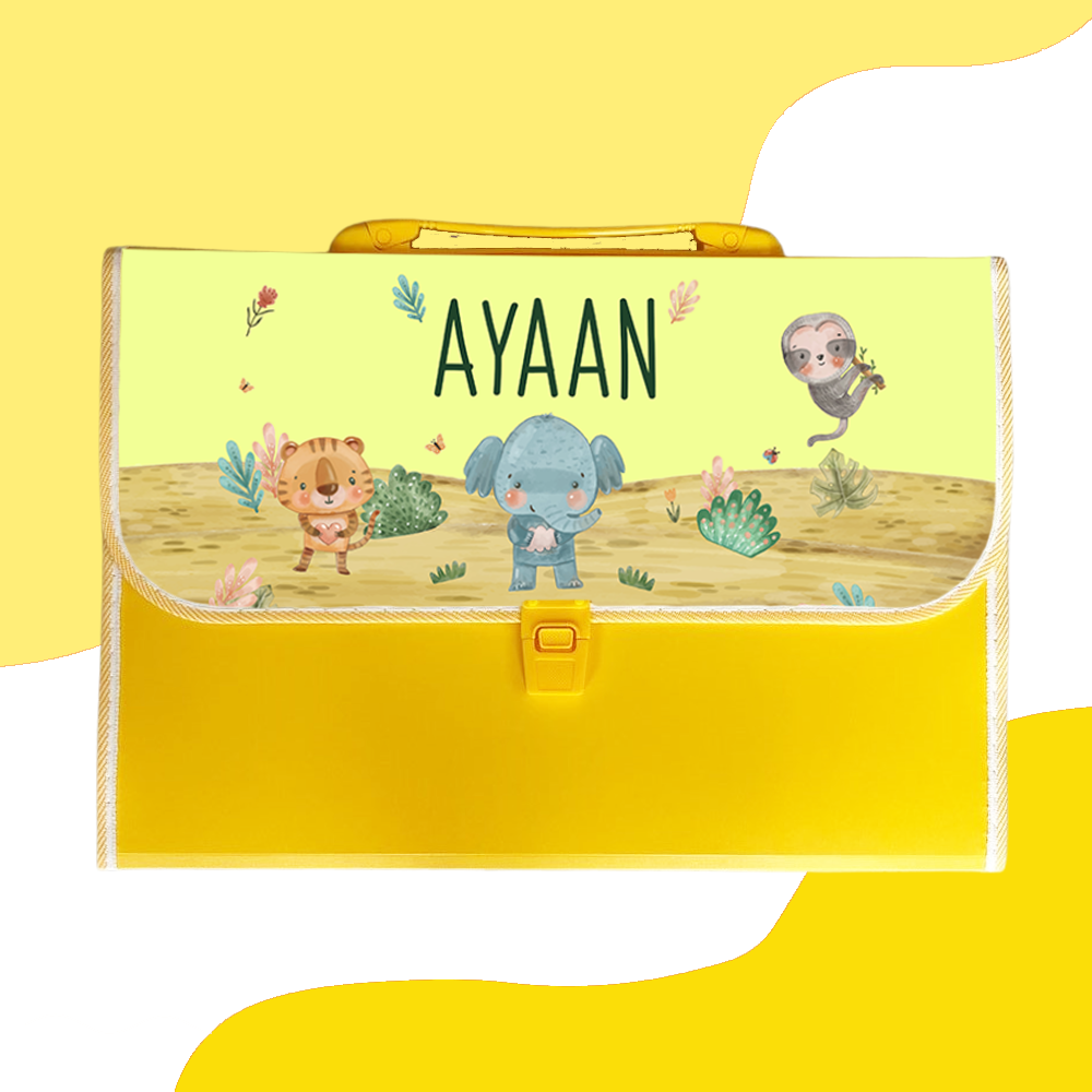 Personalised Coloured Folder - Animals