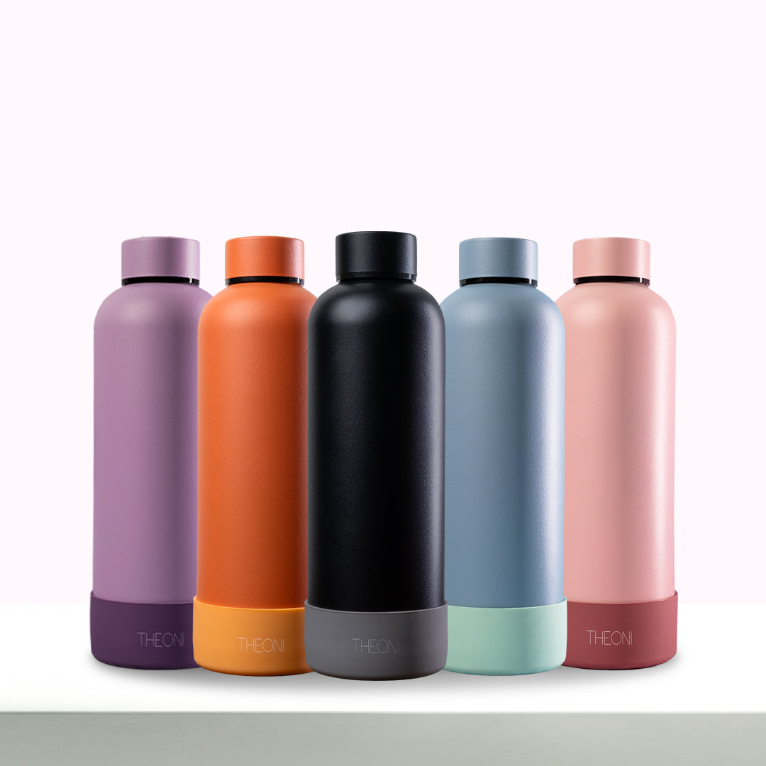 Theoni stainless Steel Double Walled Insulated Thermos Flask / Insulated Water Bottle| 24 Hours Hot & Cold |Leak Proof| Easy to Carry School And Travel Bottle - Playful Purple (500ml)