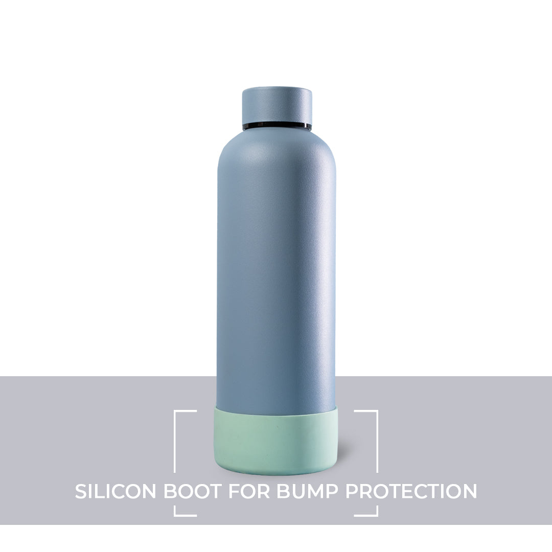 Theoni stainless Steel Double Walled Insulated Thermos Flask / Insulated Water Bottle| 24 Hours Hot & Cold |Leak Proof| Easy to Carry School And Travel Bottle - Weekday Blues (500ml)
