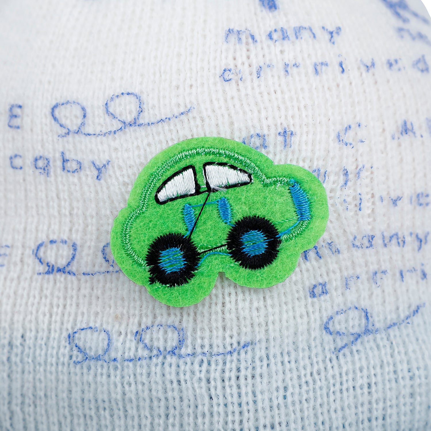 Baby Moo Car Pom Pom Breathable Beanie Warm Knitted Woollen Cap - Blue