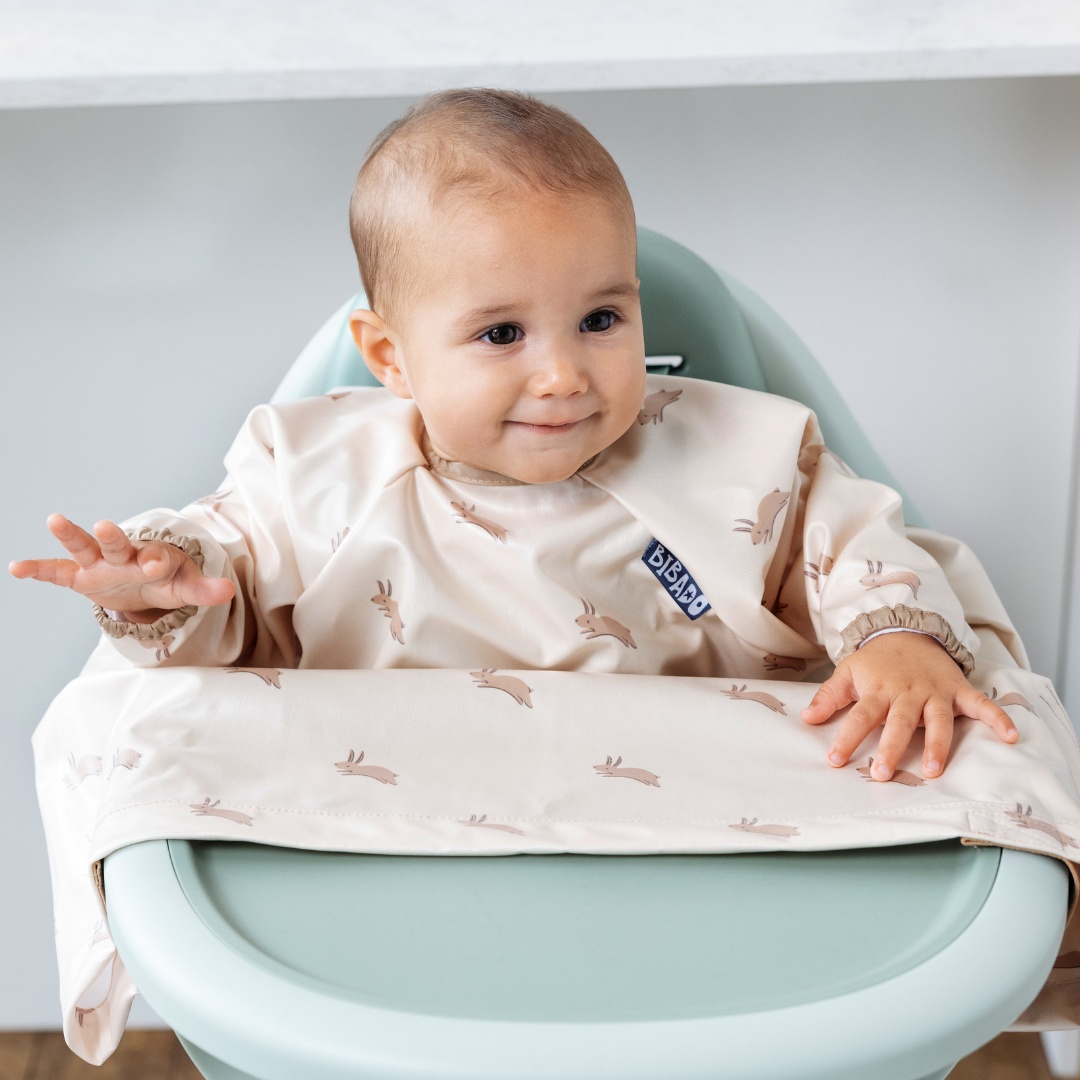 Bibado Long Sleeve Coverall Weaning Bib Happy Hares