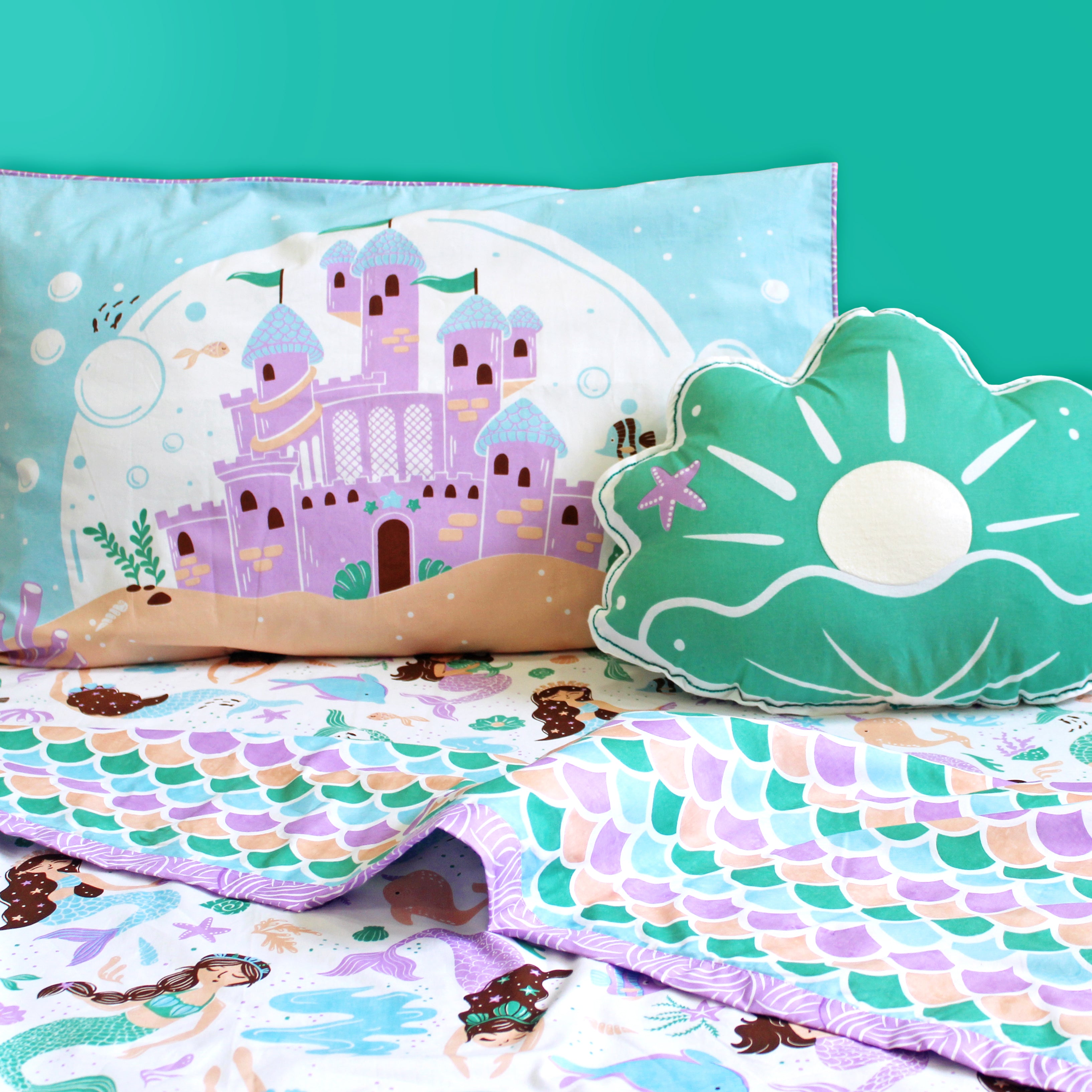 Magical Mermaids Double Bedsheet Bundle Of Joy