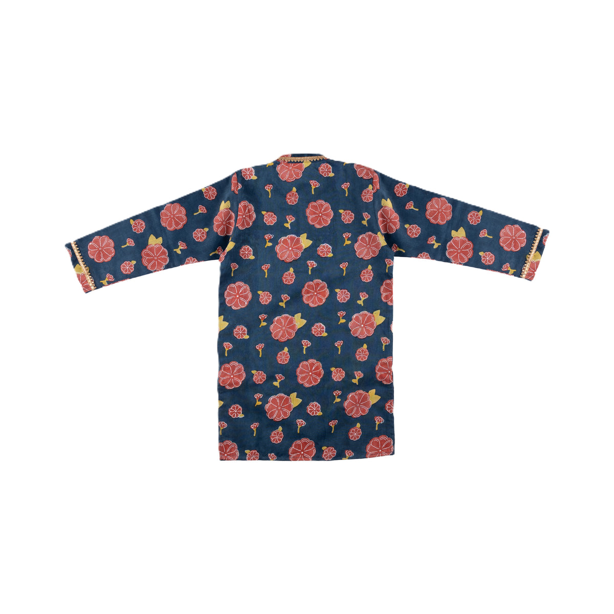 Chanderi Kurta Pyjama Set | Hand-Block Printed (Gota Work)