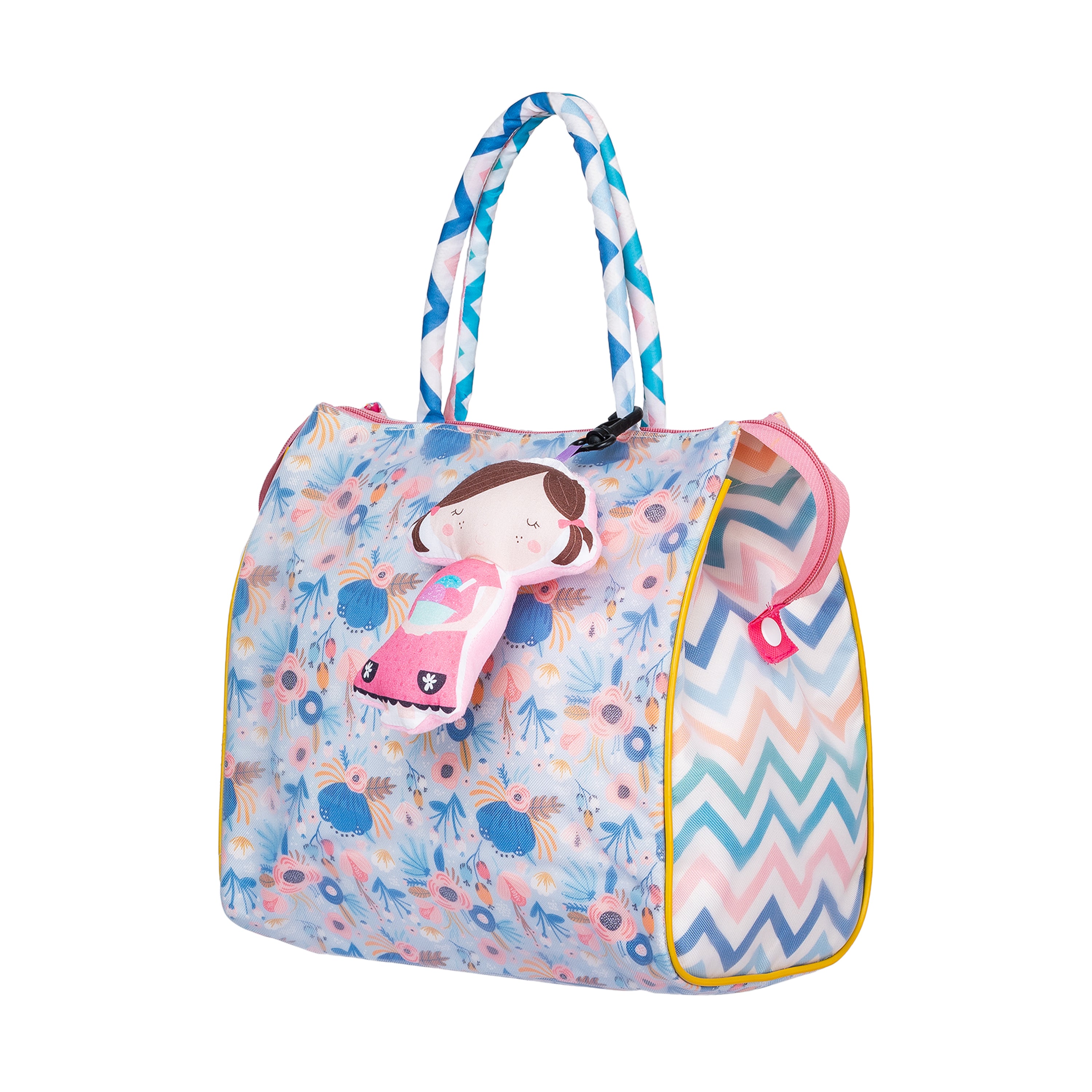 Blue Floral Tote Bag