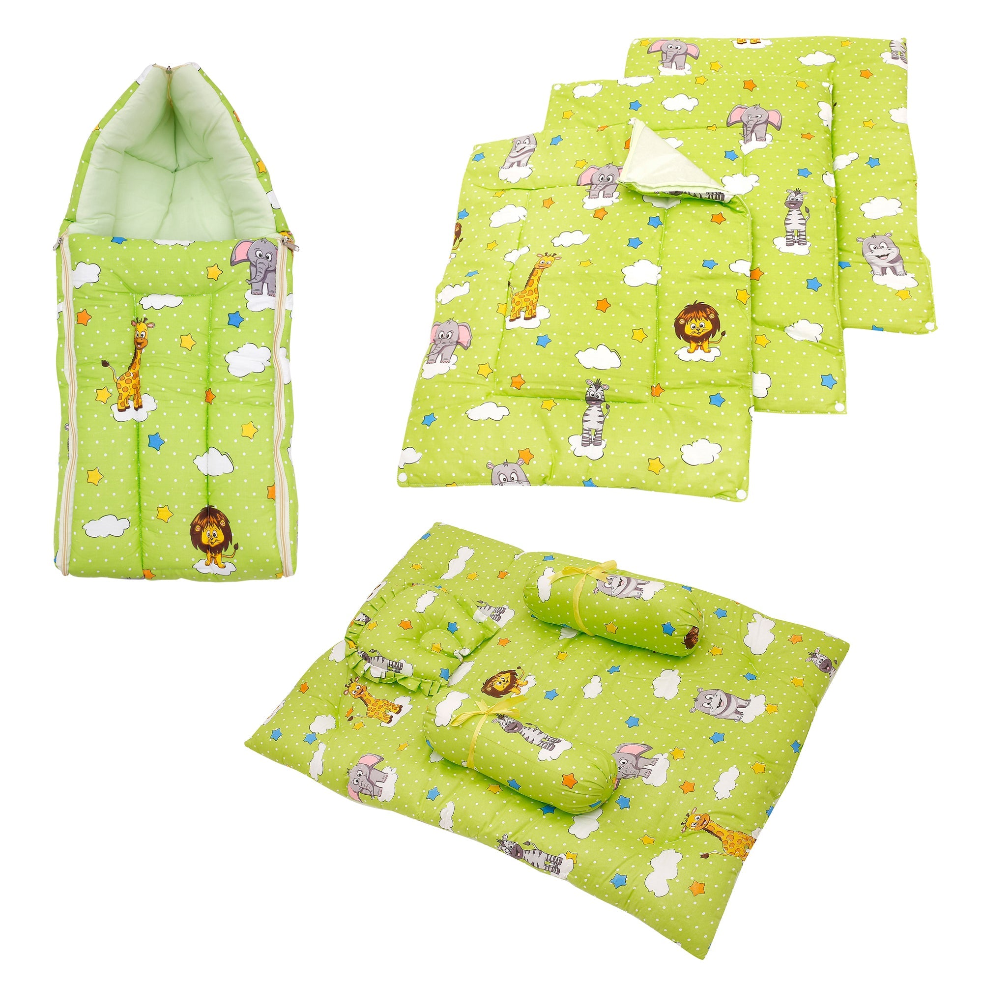 Premium Bedding Gift Set Fun In The Jungle Green - Baby Moo