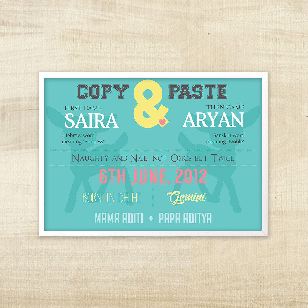 Birth Memory Frame for Twins