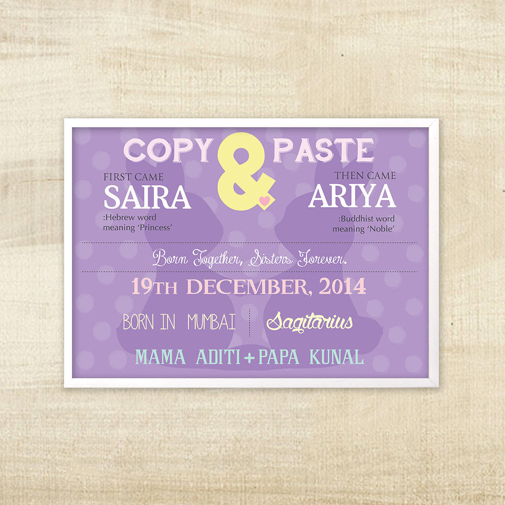 Birth Memory Frame for Twins