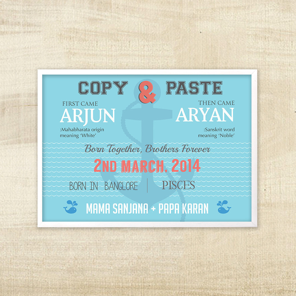 Birth Memory Frame for Twins