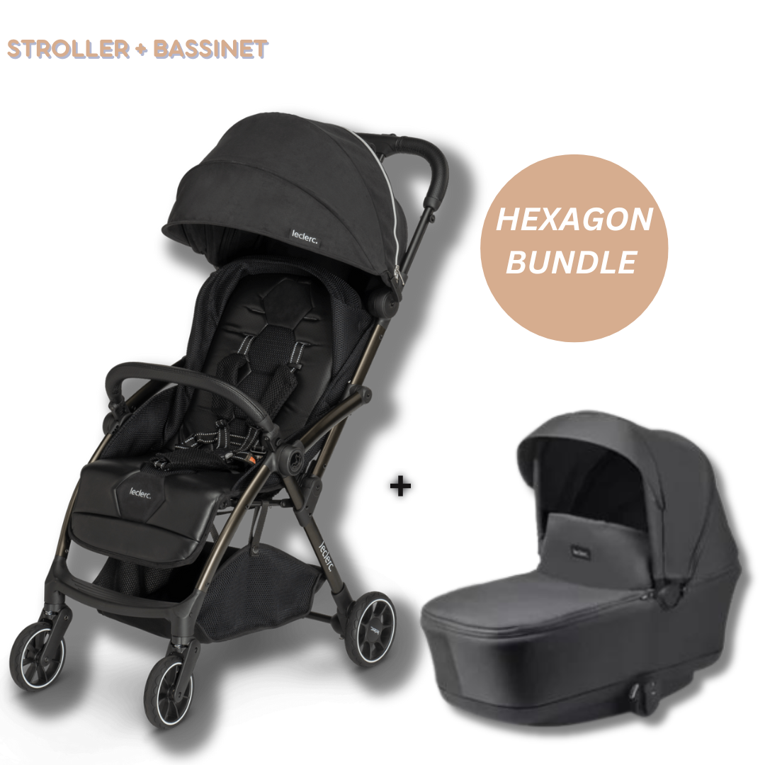 Leclercbaby Bundle Hexagon Carbon Black (Stroller + Bassinet)