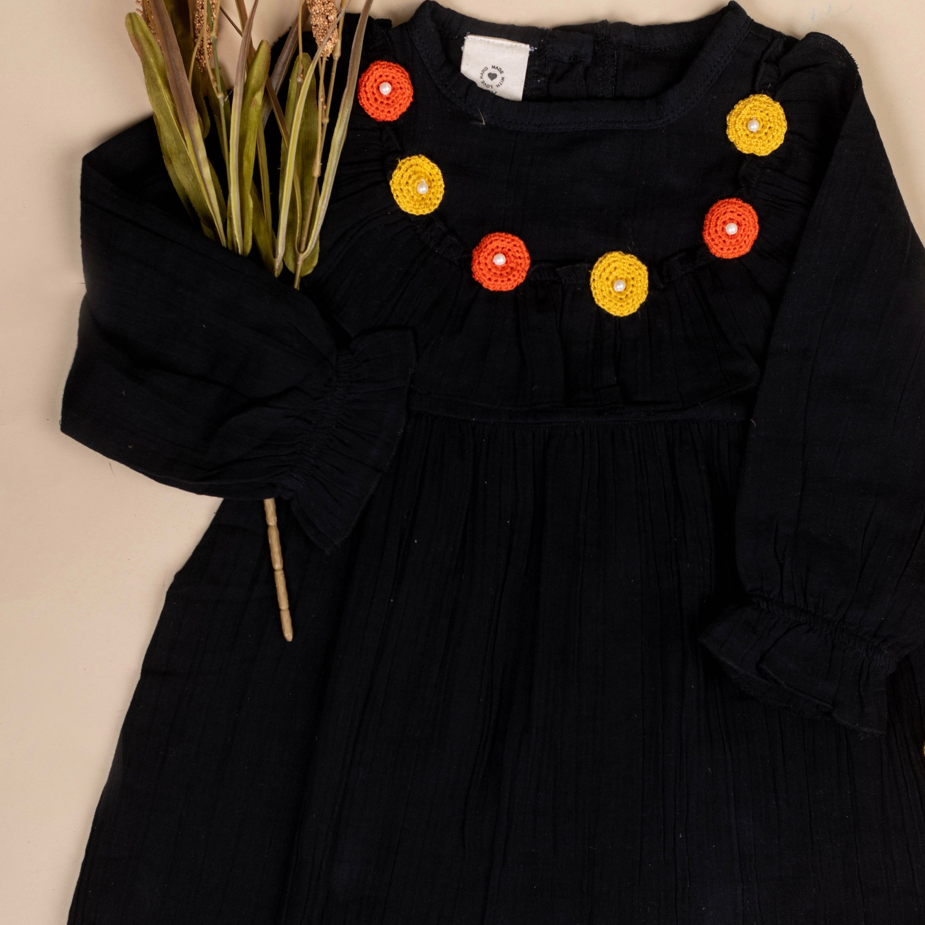 Organic Cotton Muslin Black Dress