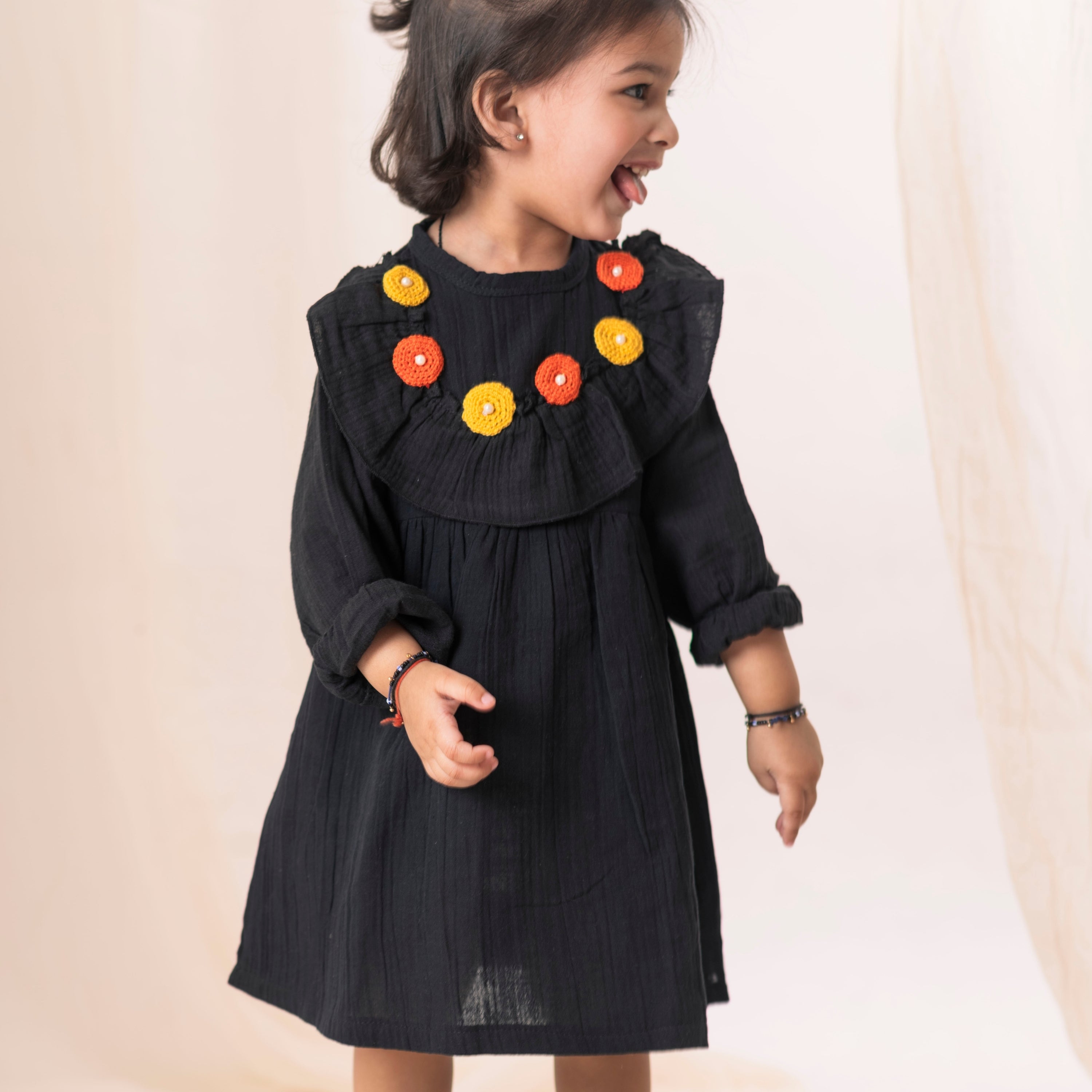 Organic Cotton Muslin Black Dress
