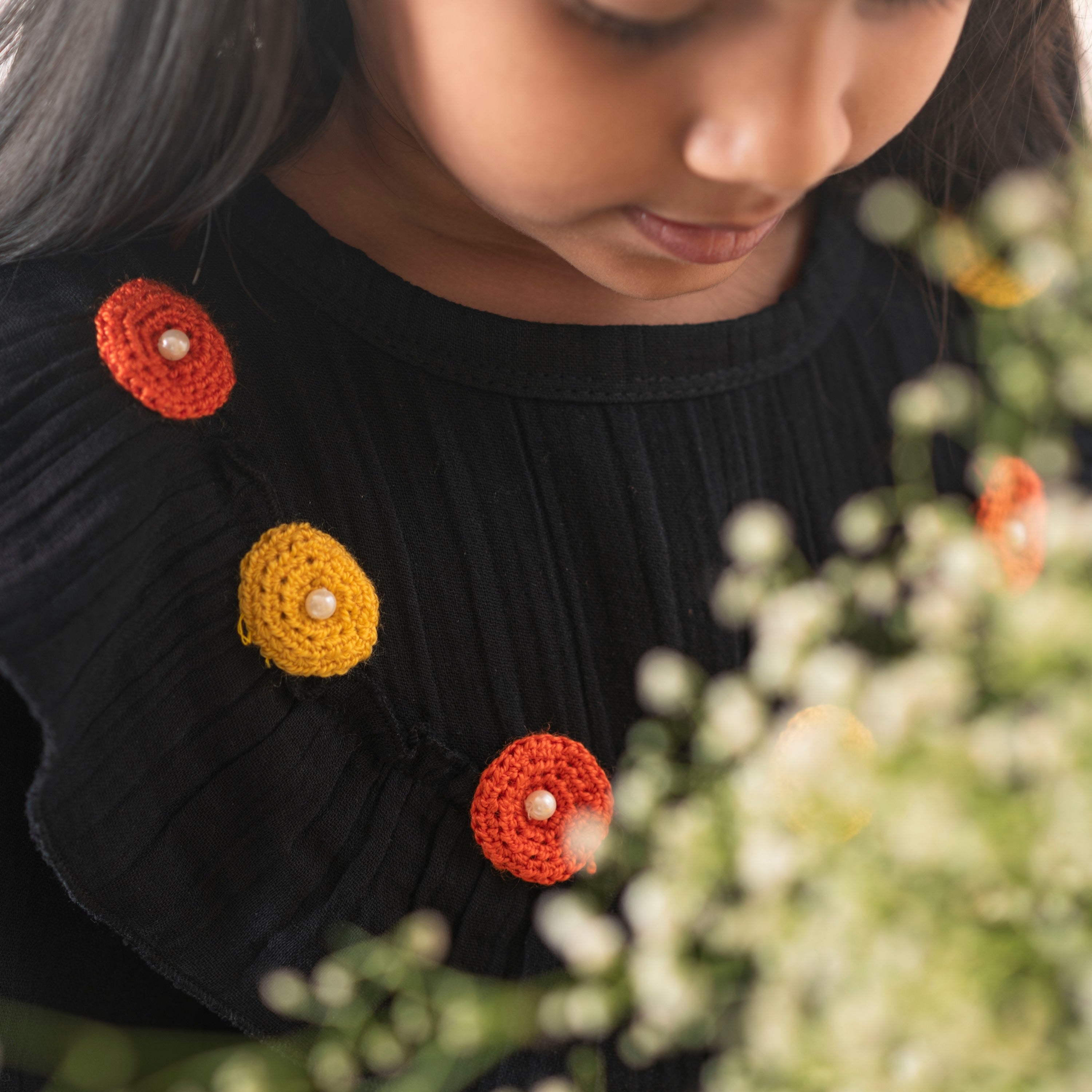 Organic Cotton Muslin Black Dress