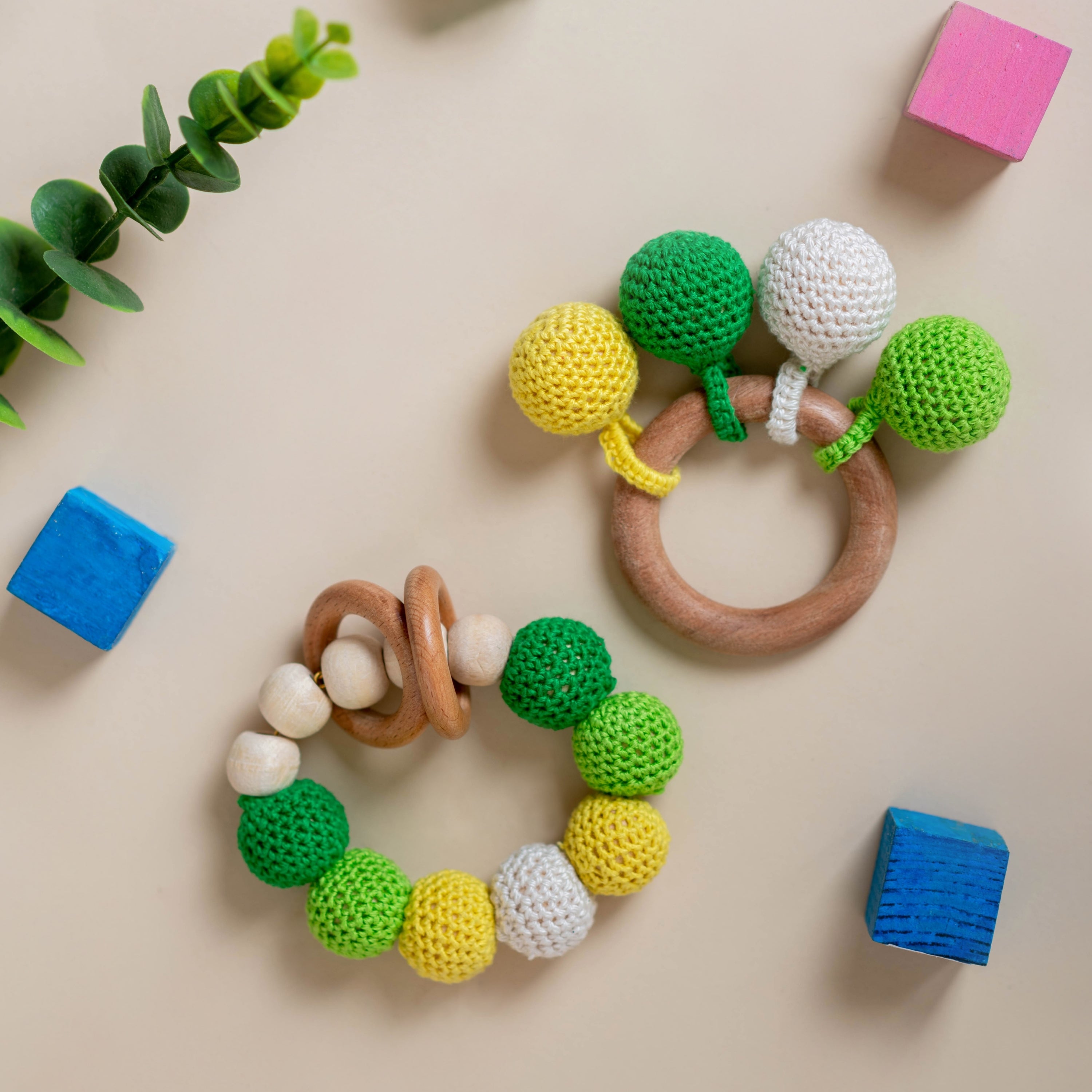 Neem Wood Bead Teether And Rattle