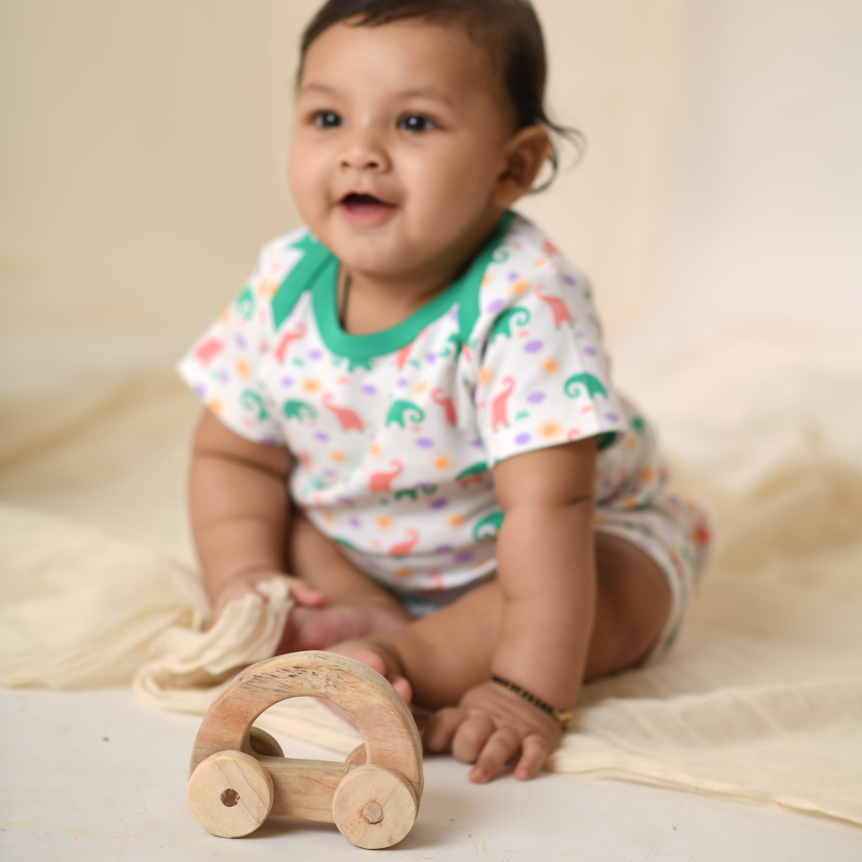 Neem Wood Bead Teether And Rattle And Push And Pull Toy