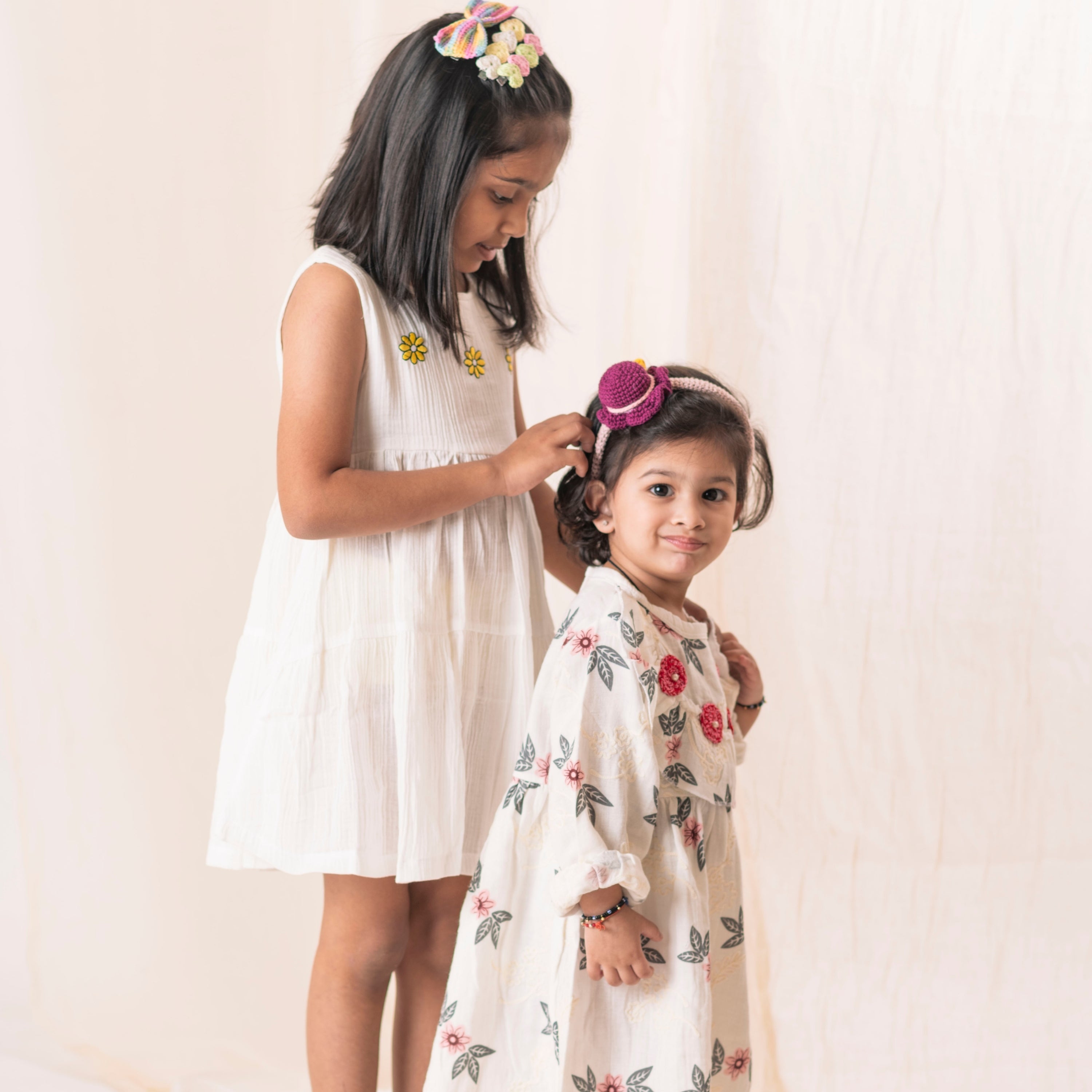 All I Have Ever Wanted - Crochet Hat Hairband/ Multicolor Bow/ Heart Alligator Clip - Gift Set