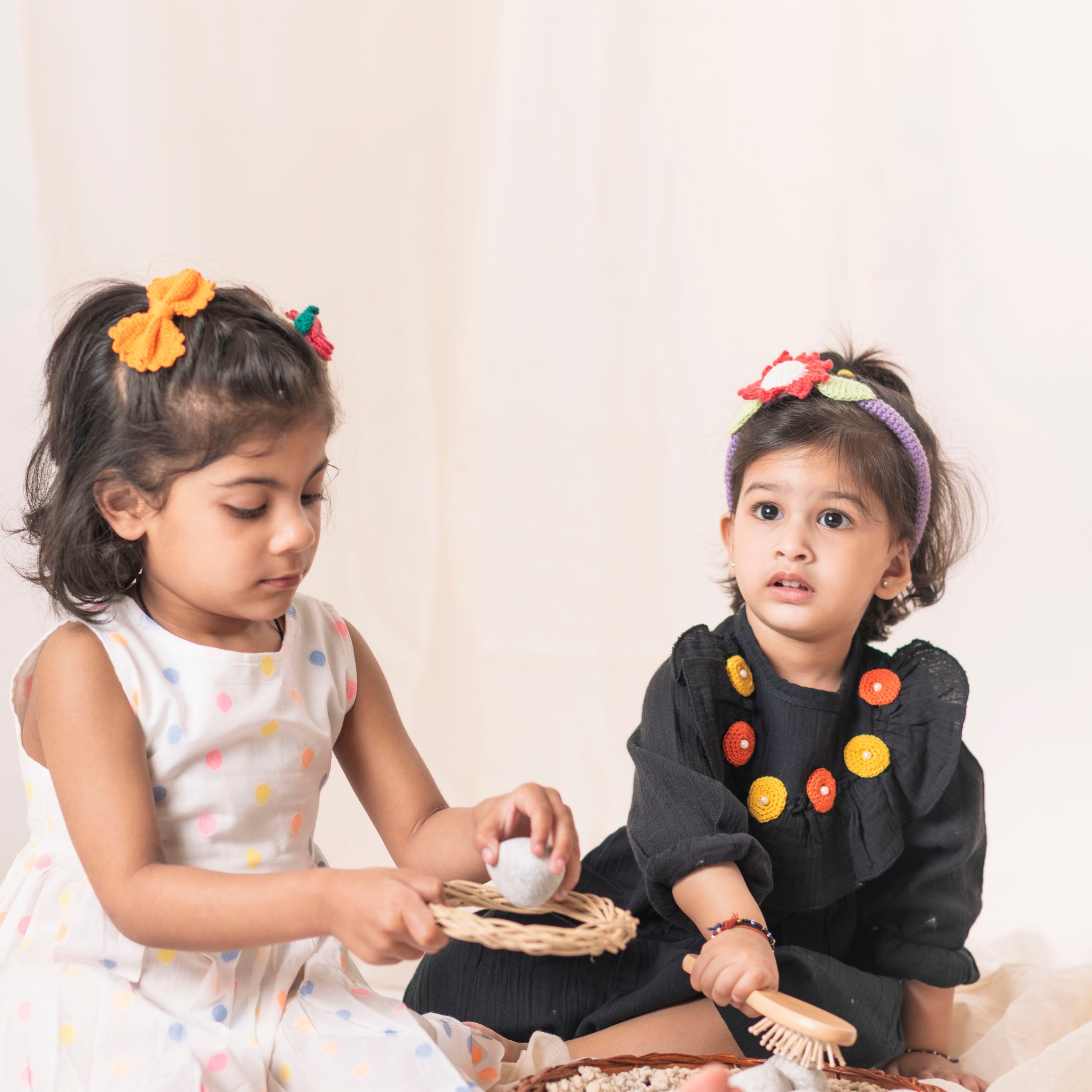 Shine Like No One Else - Crochet Sunflower Hairband/ Bow/ Rose Clip- Gift Set