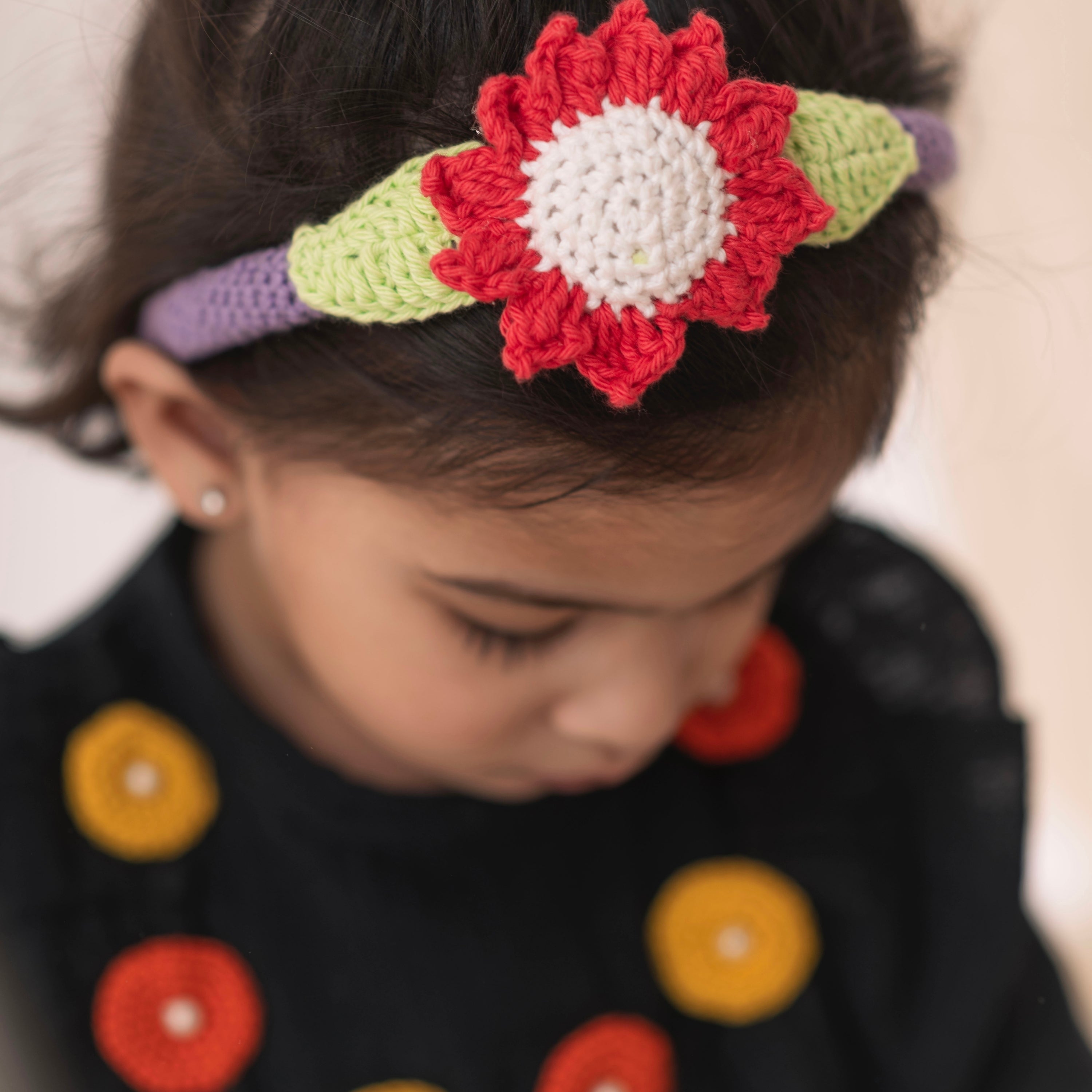 Shine Like No One Else - Crochet Sunflower Hairband/ Bow/  Rose Clip- Gift Set