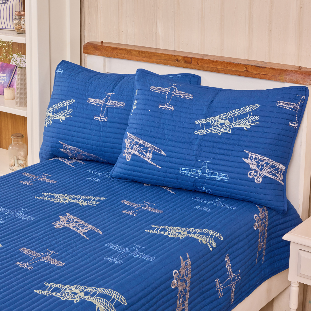 Fly Away With Me Single/ Double/ King Bed Spread Set-Blue