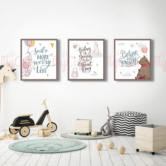 Believe in Self Framed Wall Art (Set of 3)