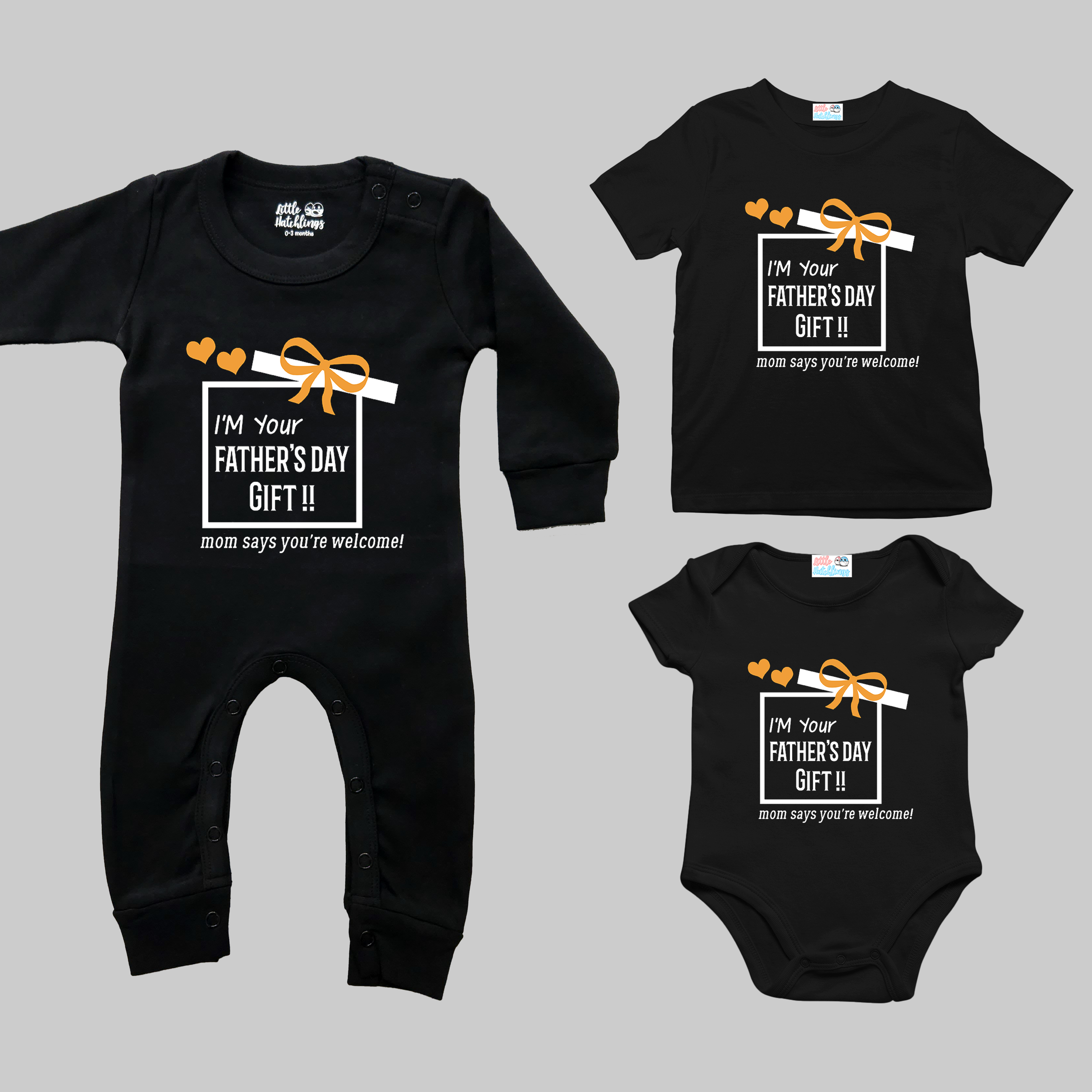 Fathers Day Gift Black Onesie / Romper / Tshirt