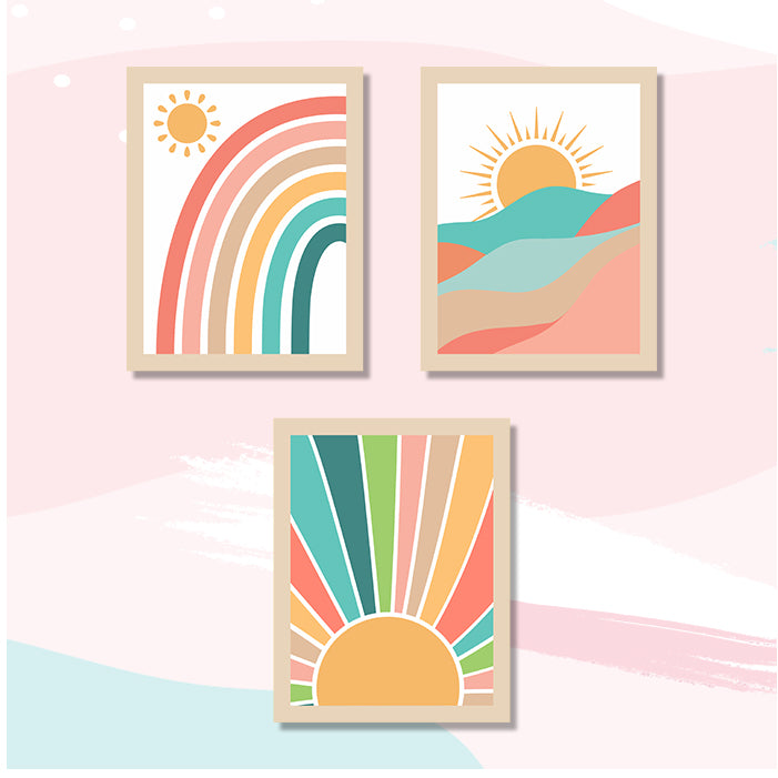 Boho Rainbow Wall Art (Set of 3)