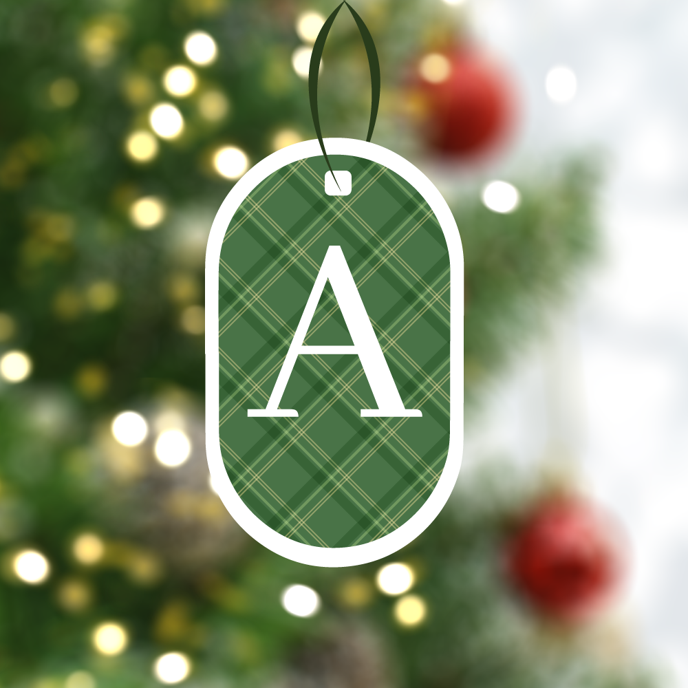 Capsule Checkered Print Ornaments - Green