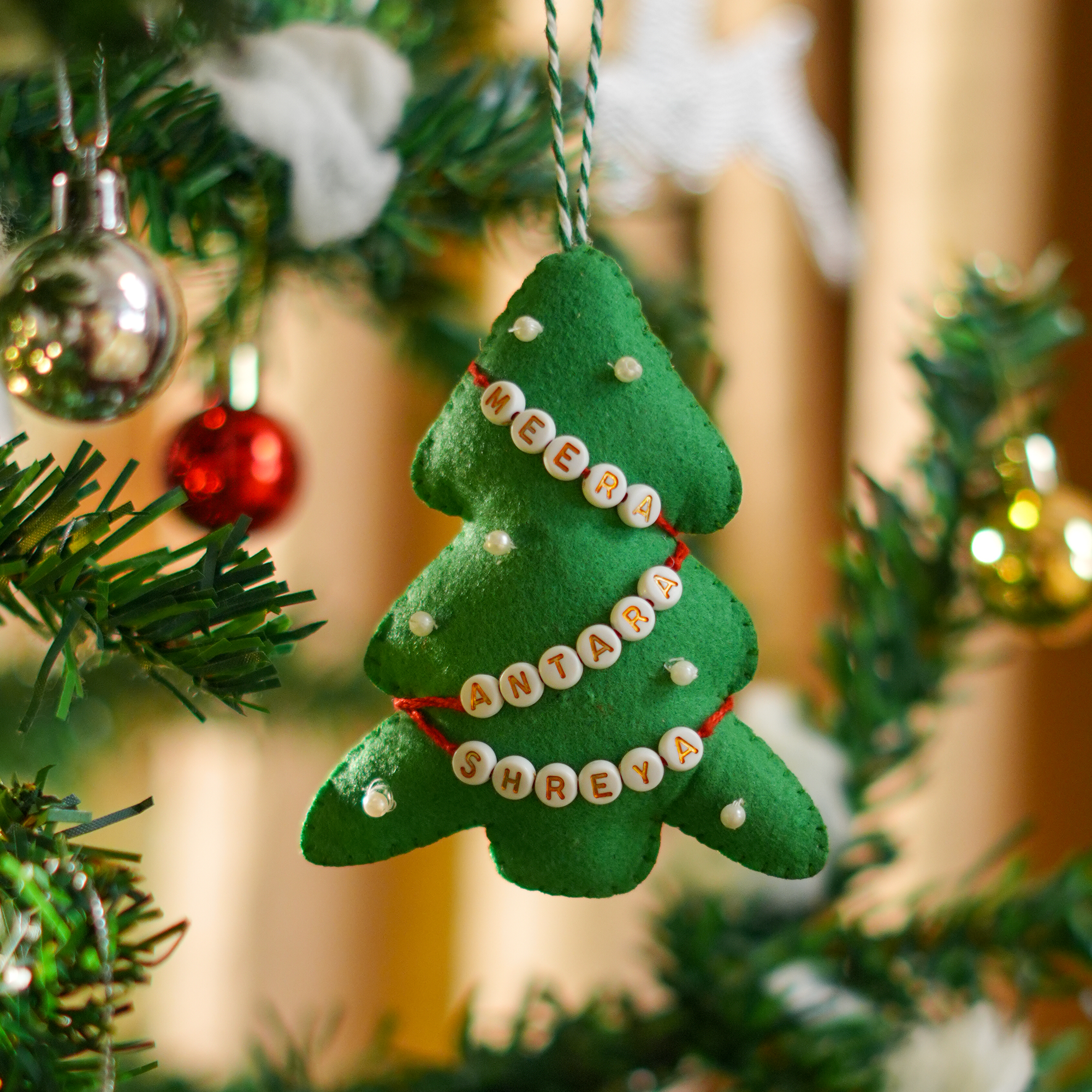 Personalised Felt Ornament - Christmas Tree