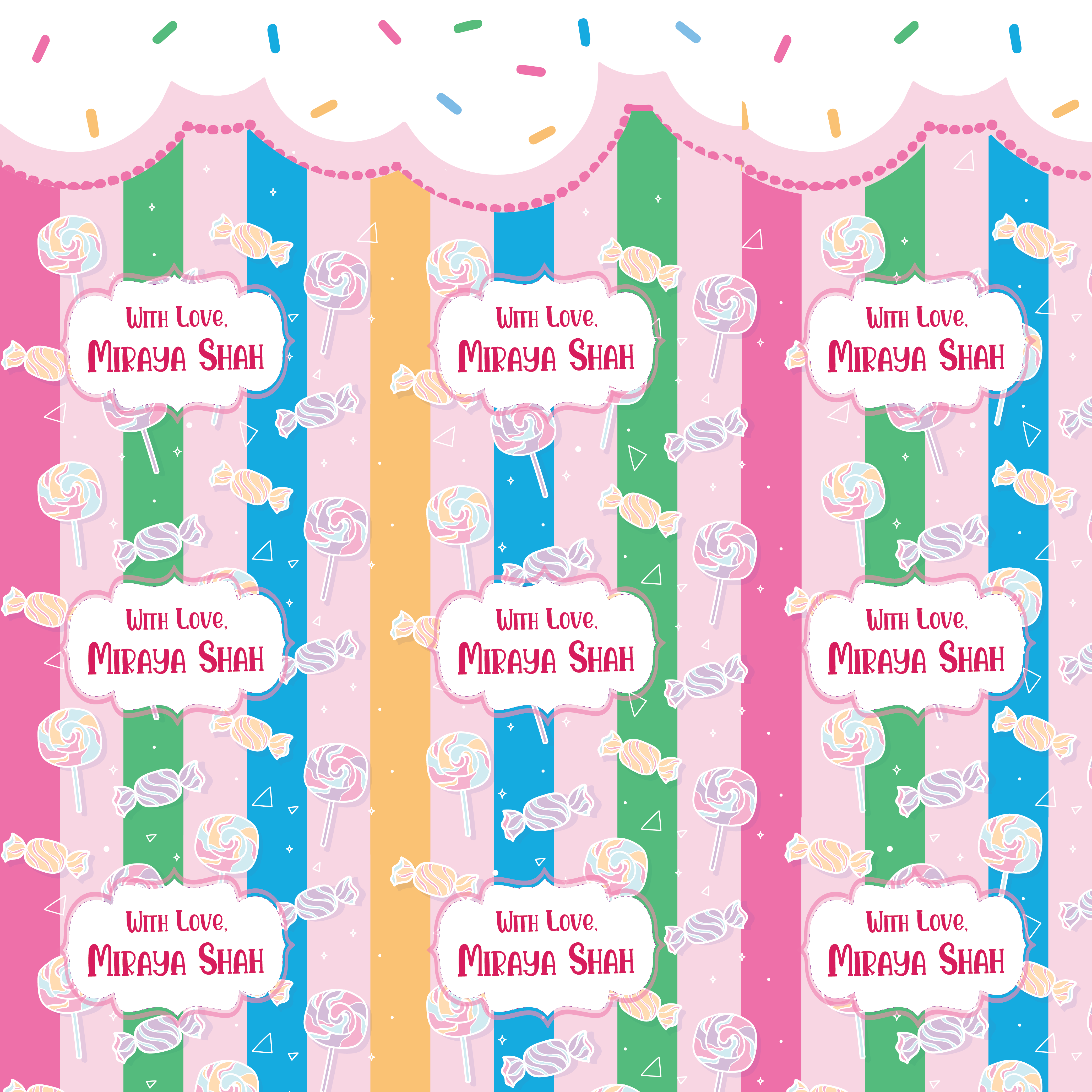 Personalised Gift Wrapping Paper (Girl)