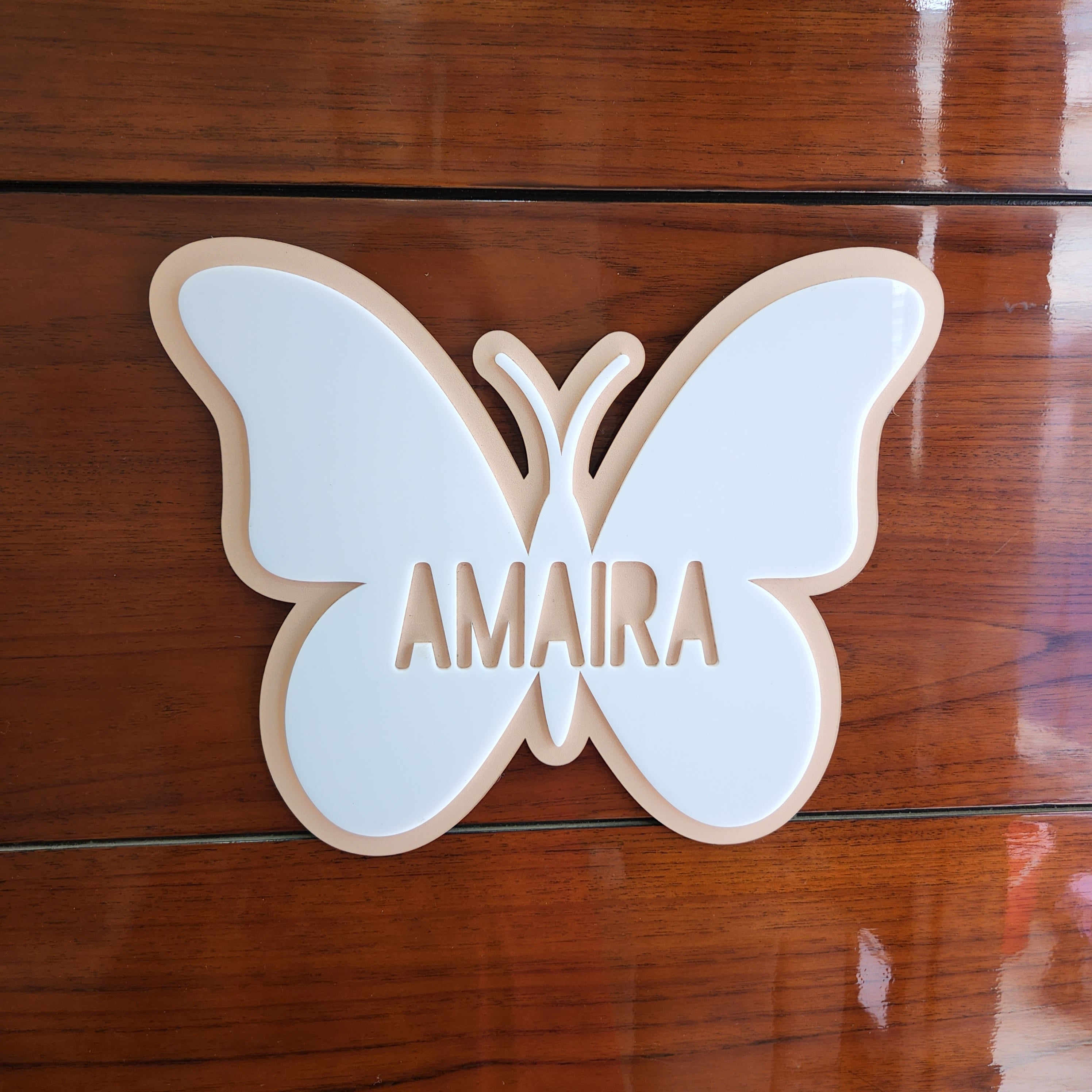 2 Layer Nameplates - Butterfly