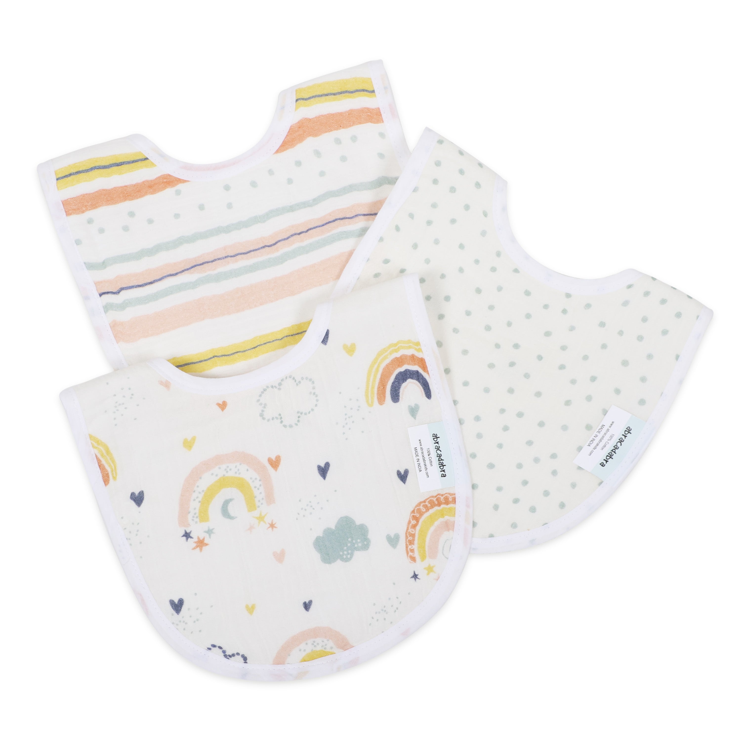 Abracadabra Muslin Bibs - Rainbow