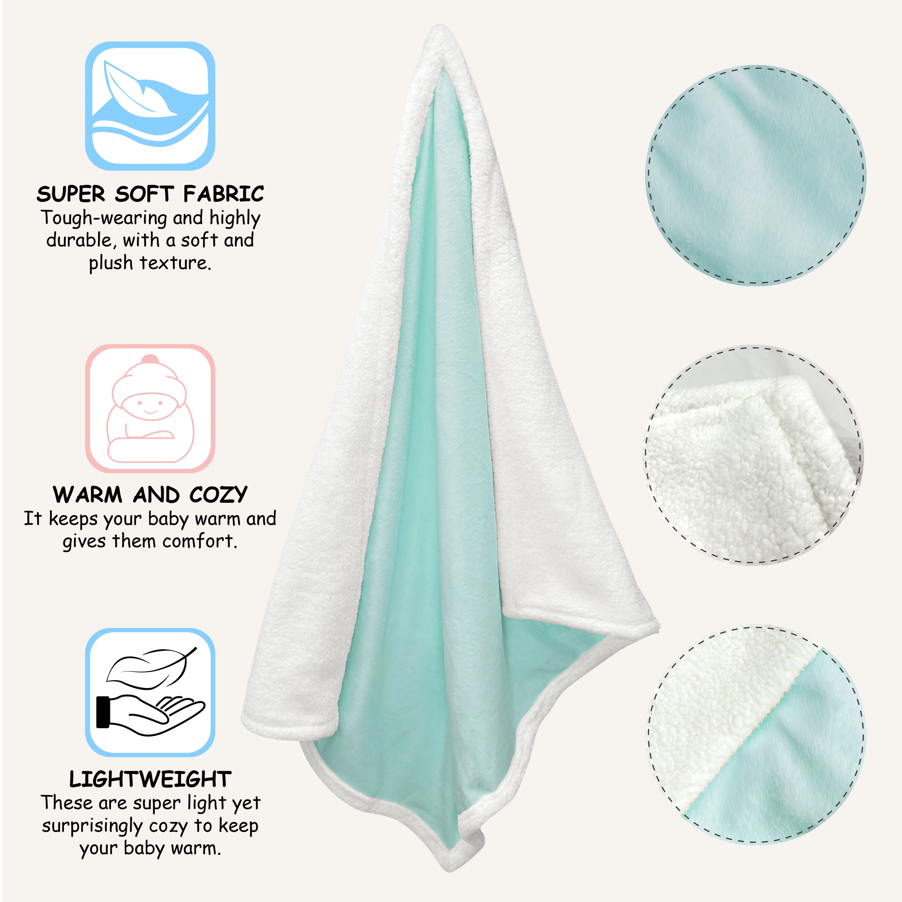 Abracadabra Chamois Blanket - Turquoise