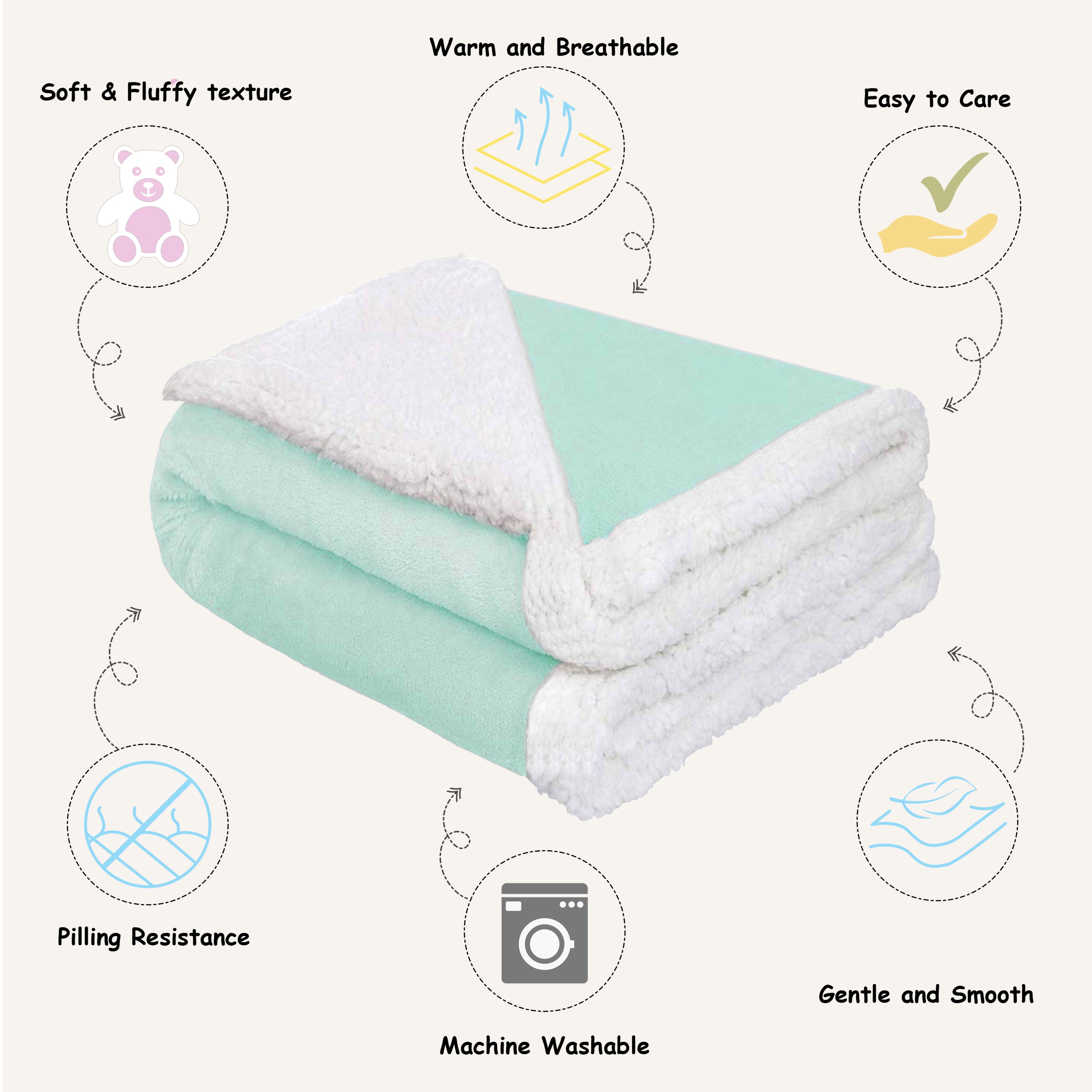 Abracadabra Chamois Blanket - Turquoise