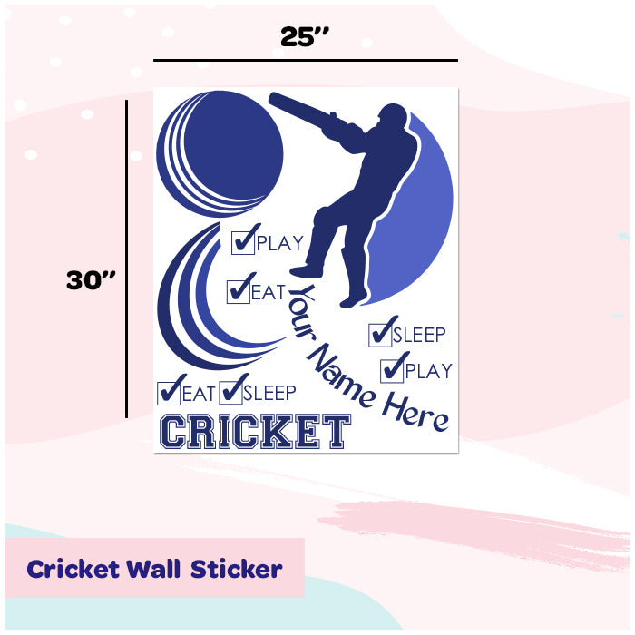 Cricket Wall Name Stickers